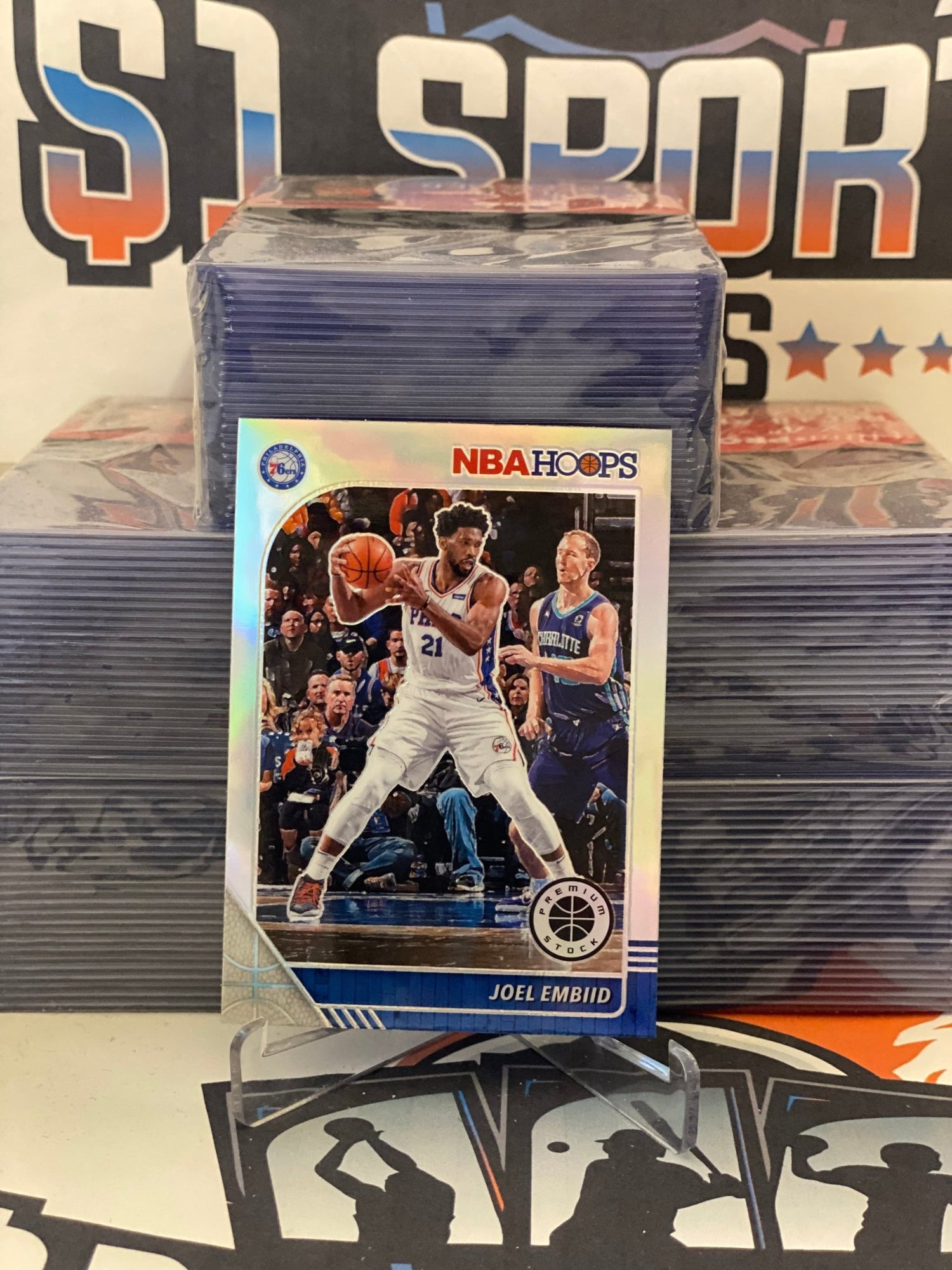 2019 Hoops Premium Stock (Silver Prizm) Joel Embiid #145