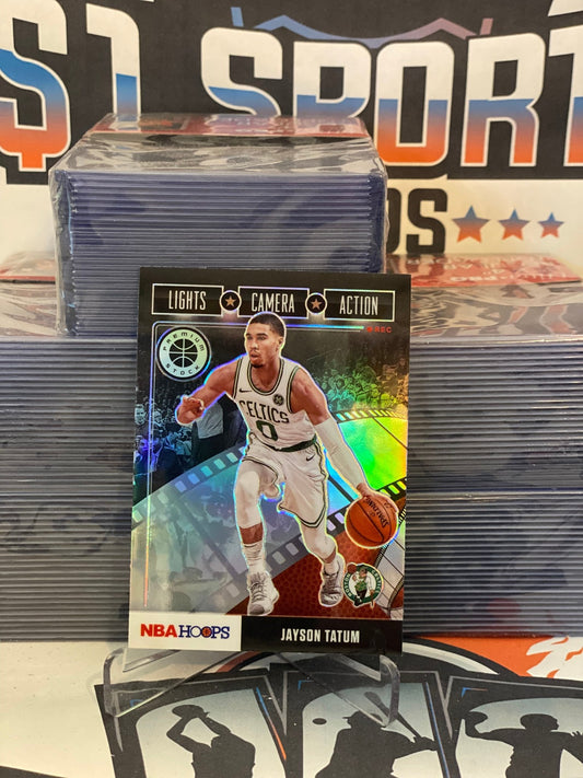 2019 Hoops Premium Stock (Silver Prizm, Lights Camera Action) Jayson Tatum #24
