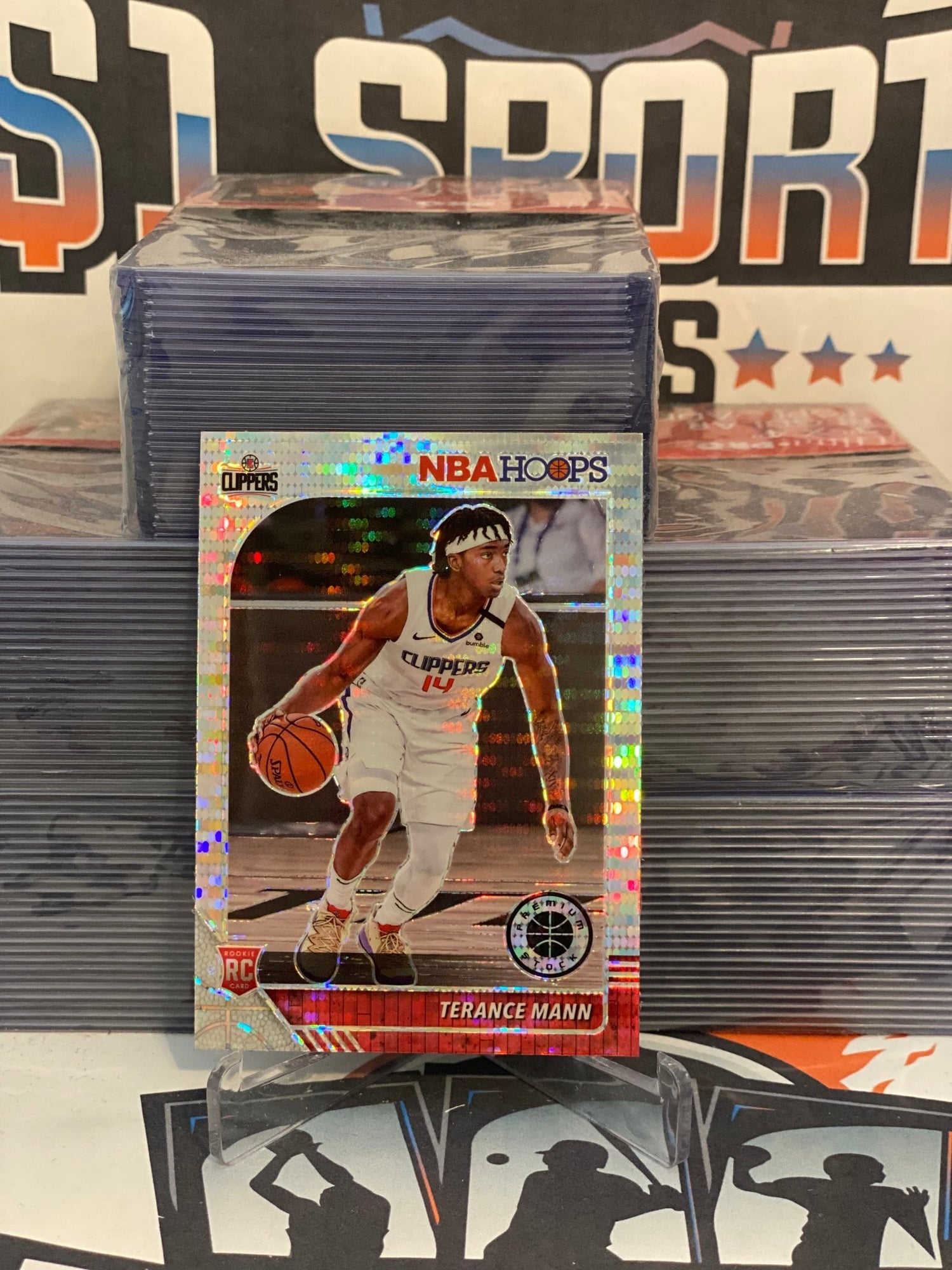 2019 Hoops Premium Stock (Silver Pulsar Prizm) Terance Mann Rookie #245