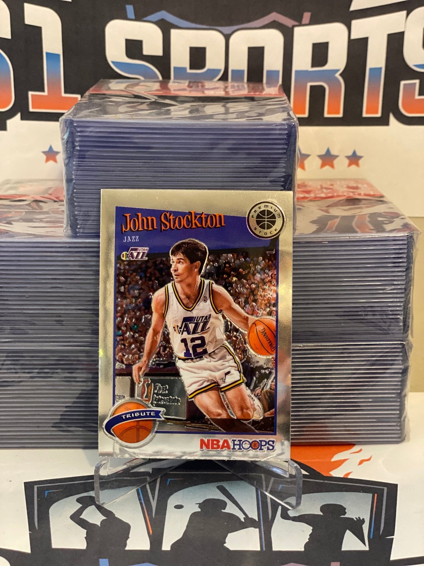 2019 Hoops Premium Stock (Tribute) John Stockton #292