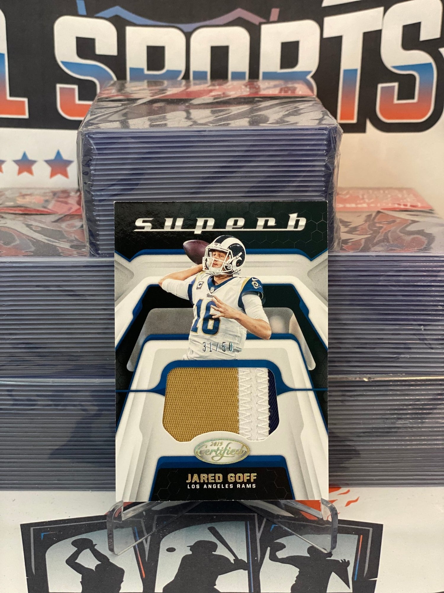 2019 Panini Certified (Superb Relic 31/50) Jared Goff #SU-JG
