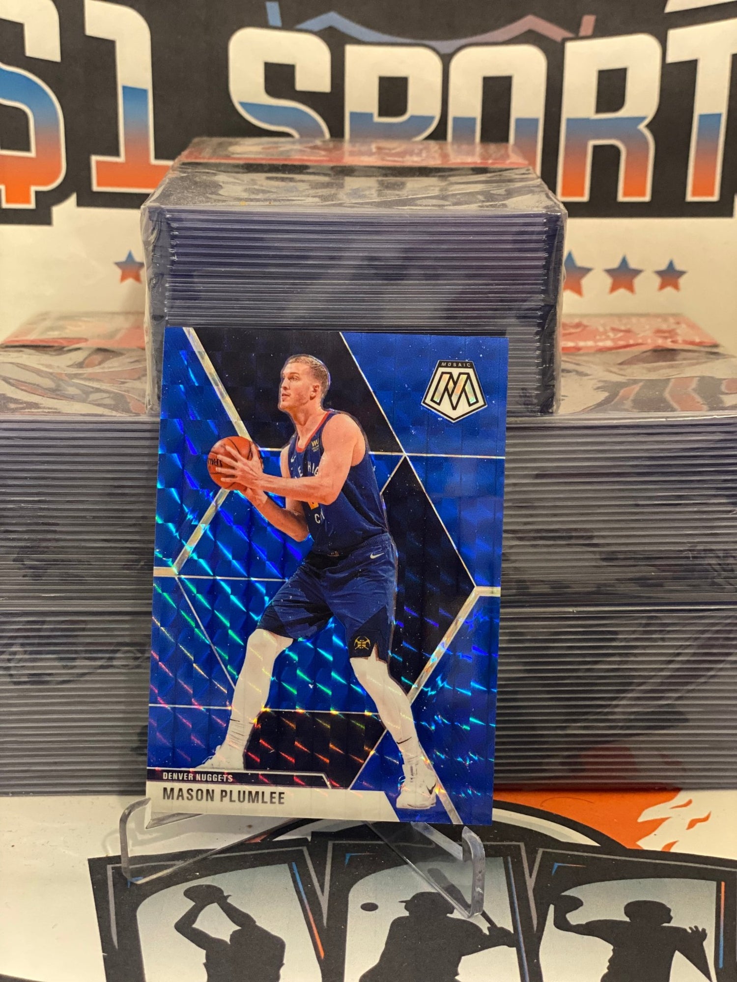 2019 Panini Mosaic (Blue Prizm 48/99) Mason Plumlee #3