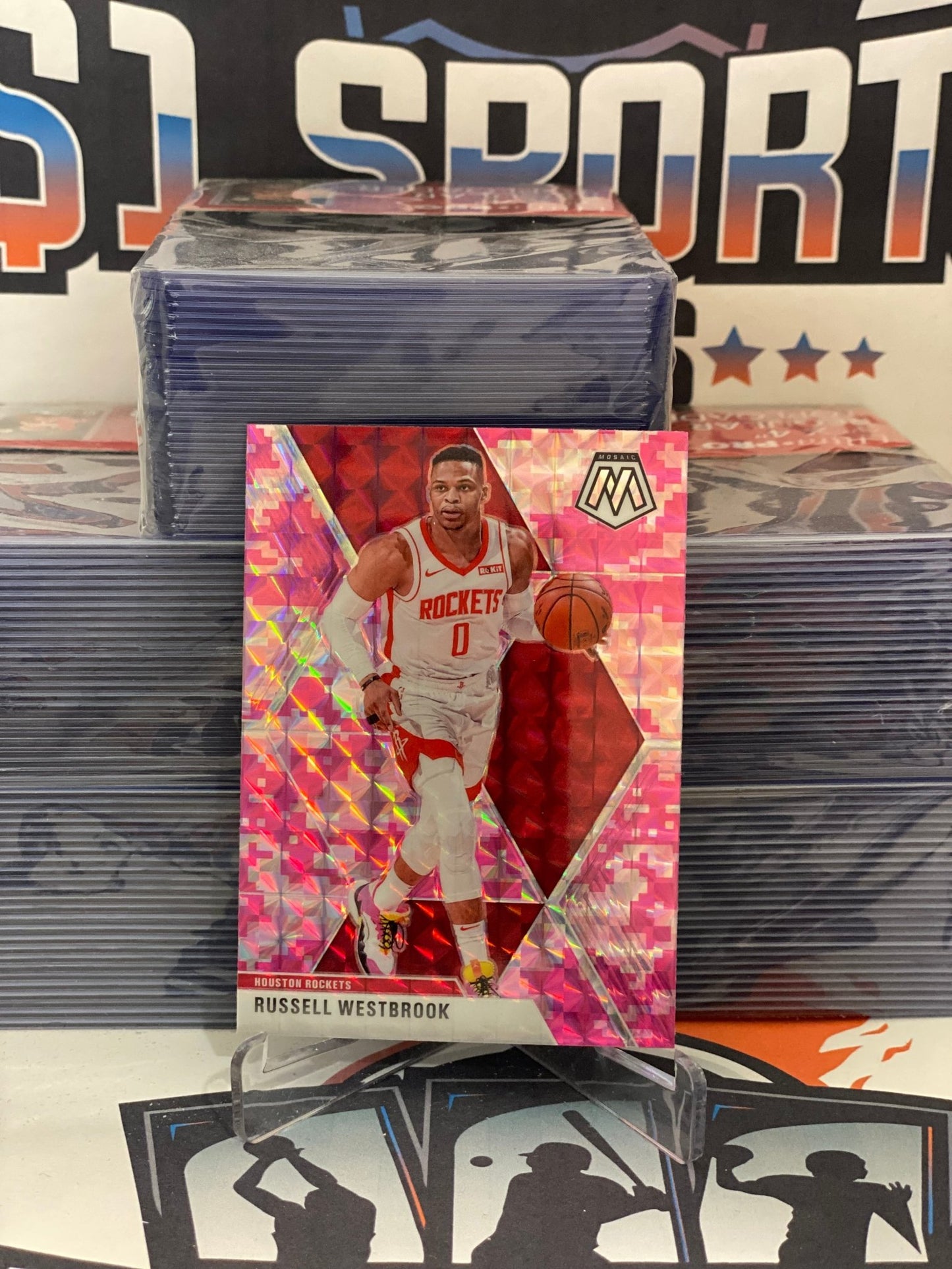2019 Panini Mosaic (Camo Pink Prizm) Russell Westbrook #134
