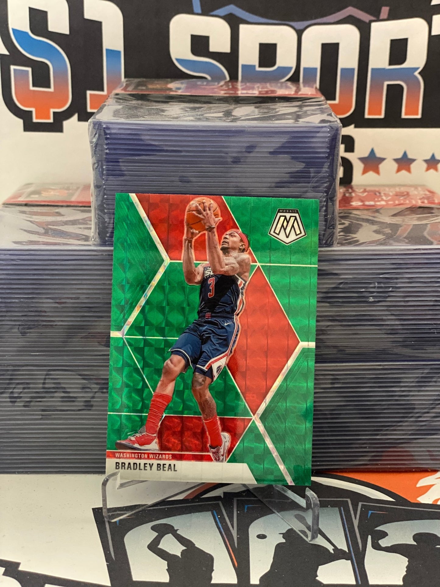 2019 Panini Mosaic (Green Prizm) Bradley Beal #132