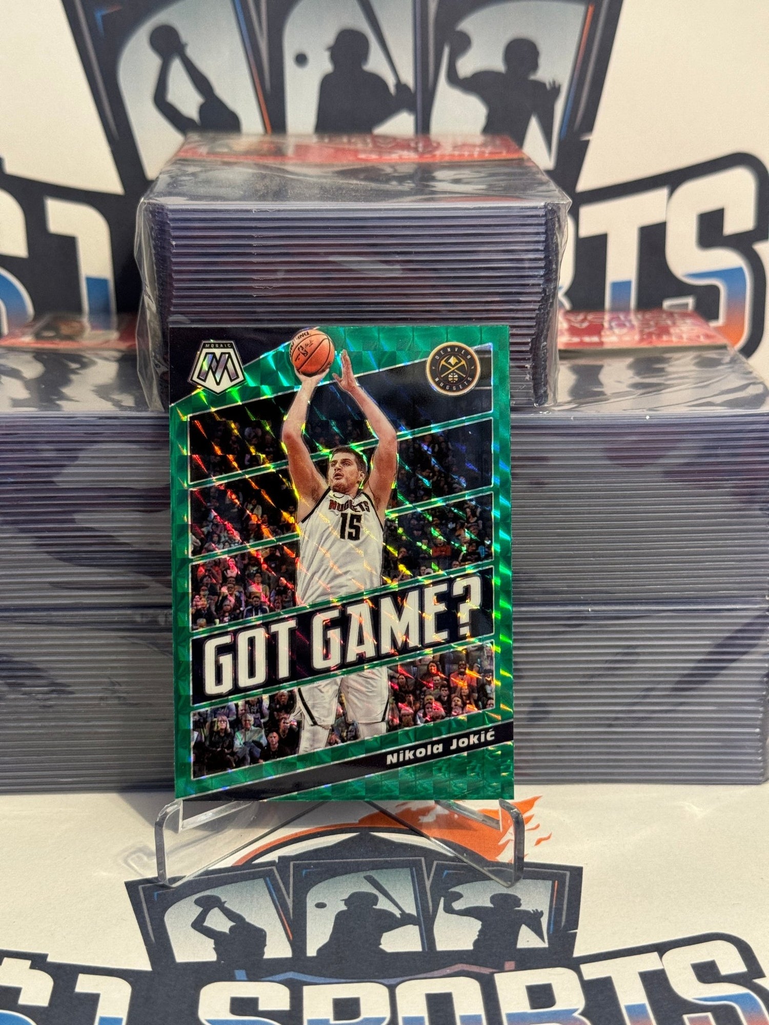 2019 Panini Mosaic (Green Prizm, Got Game?) Nikola Jokic #19