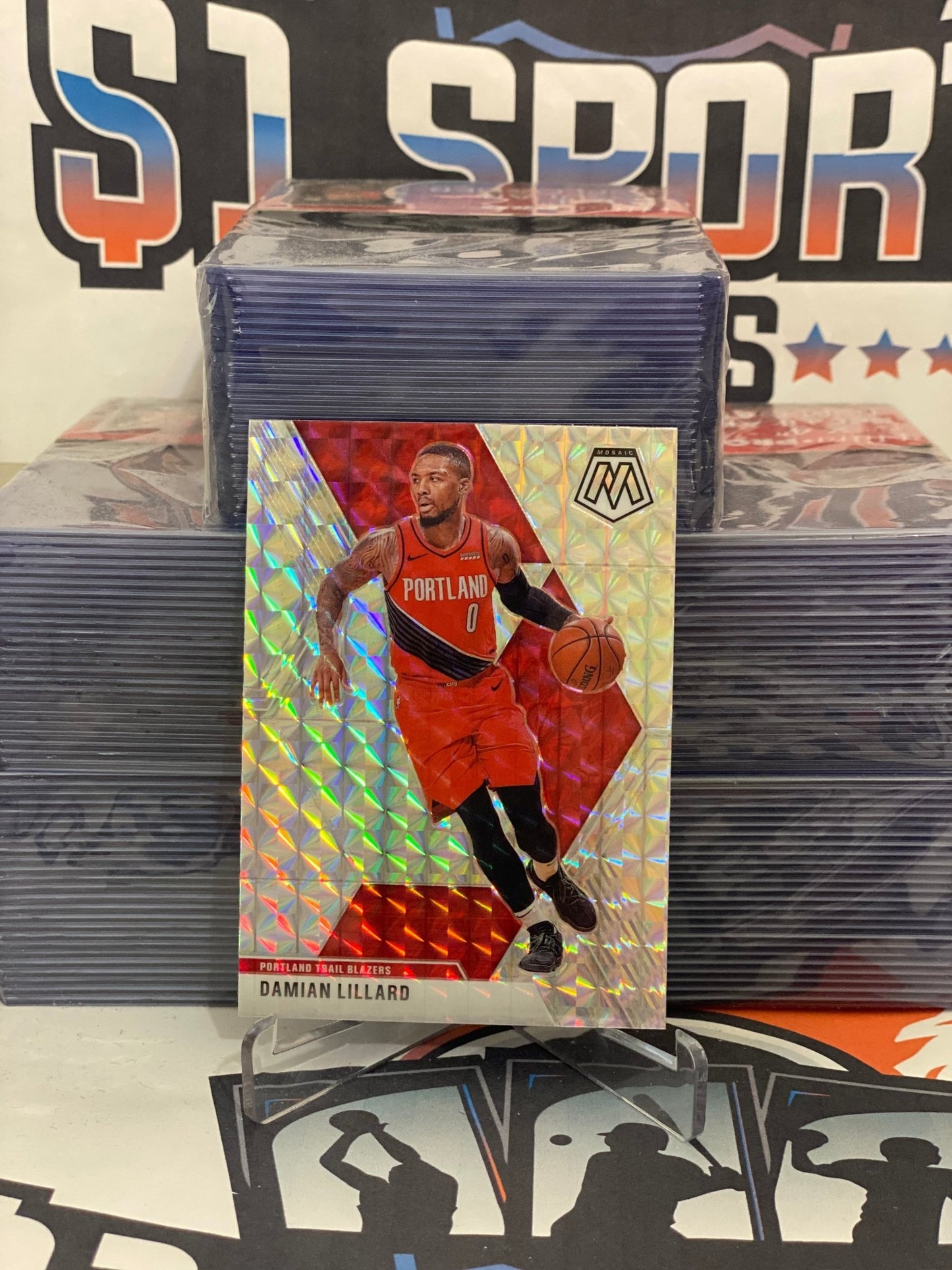 2019 Panini Mosaic (Mosaic Prizm) Damian Lillard #5