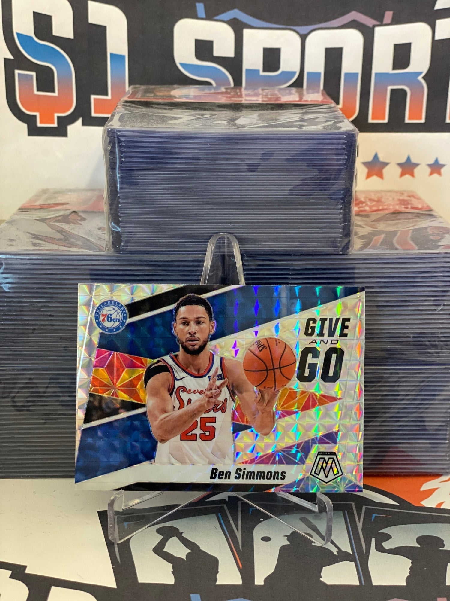 2019 Panini Mosaic (Mosaic Prizm, Give and Go) Ben Simmons #2