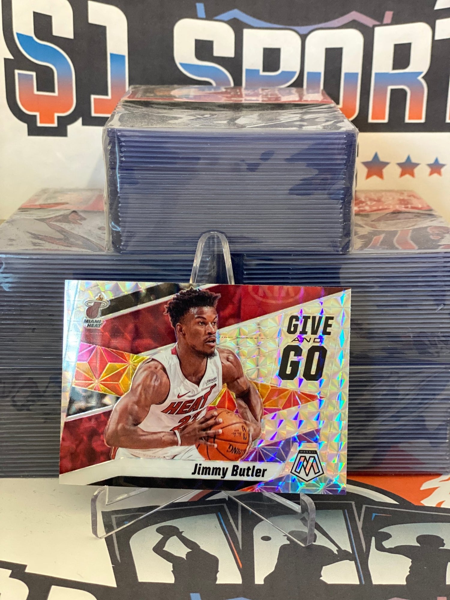 2019 Panini Mosaic (Mosaic Prizm, Give and Go) Jimmy Butler #15