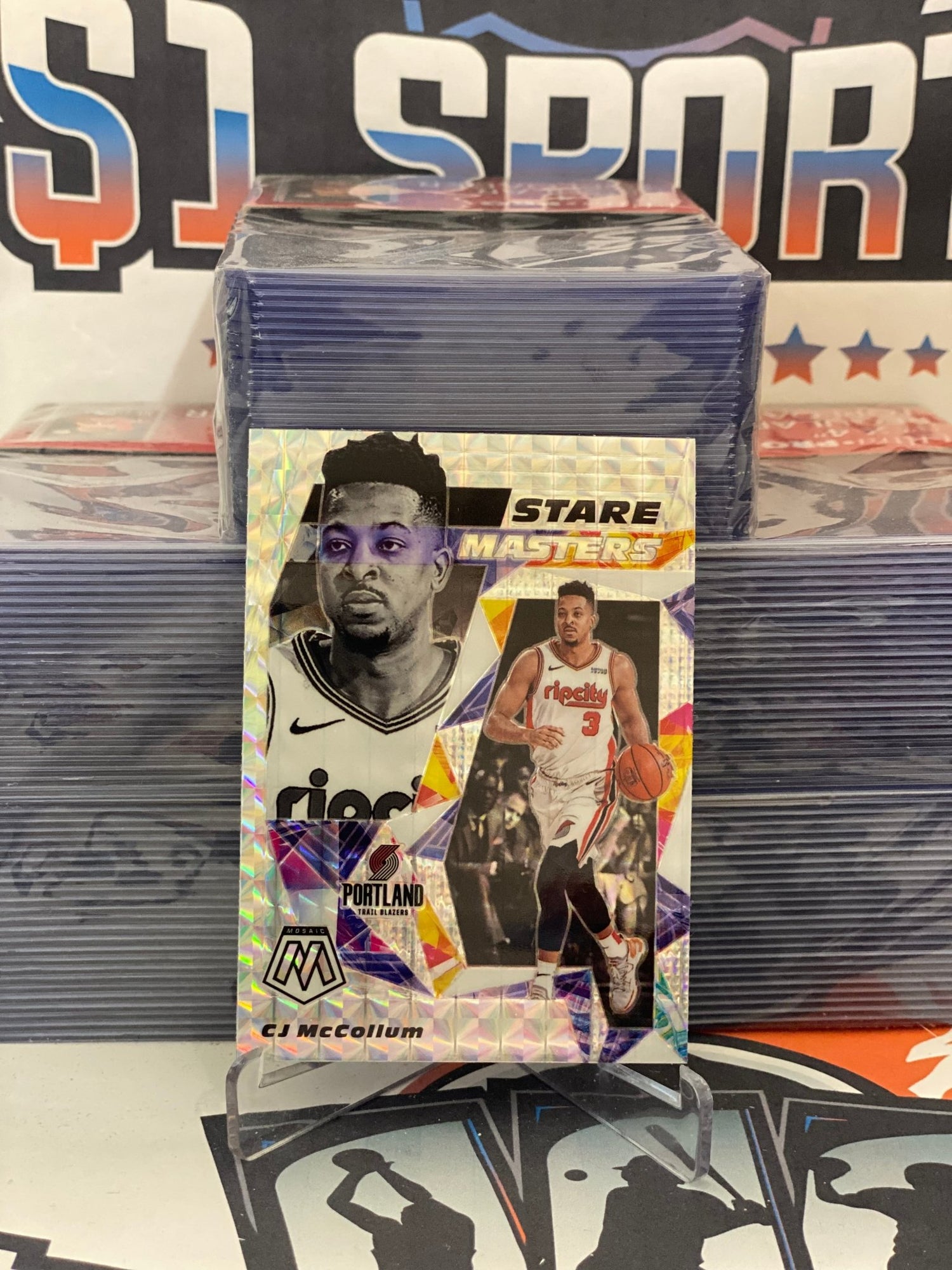 2019 Panini Mosaic (Mosaic Prizm, Stare Masters) CJ McCollum #6