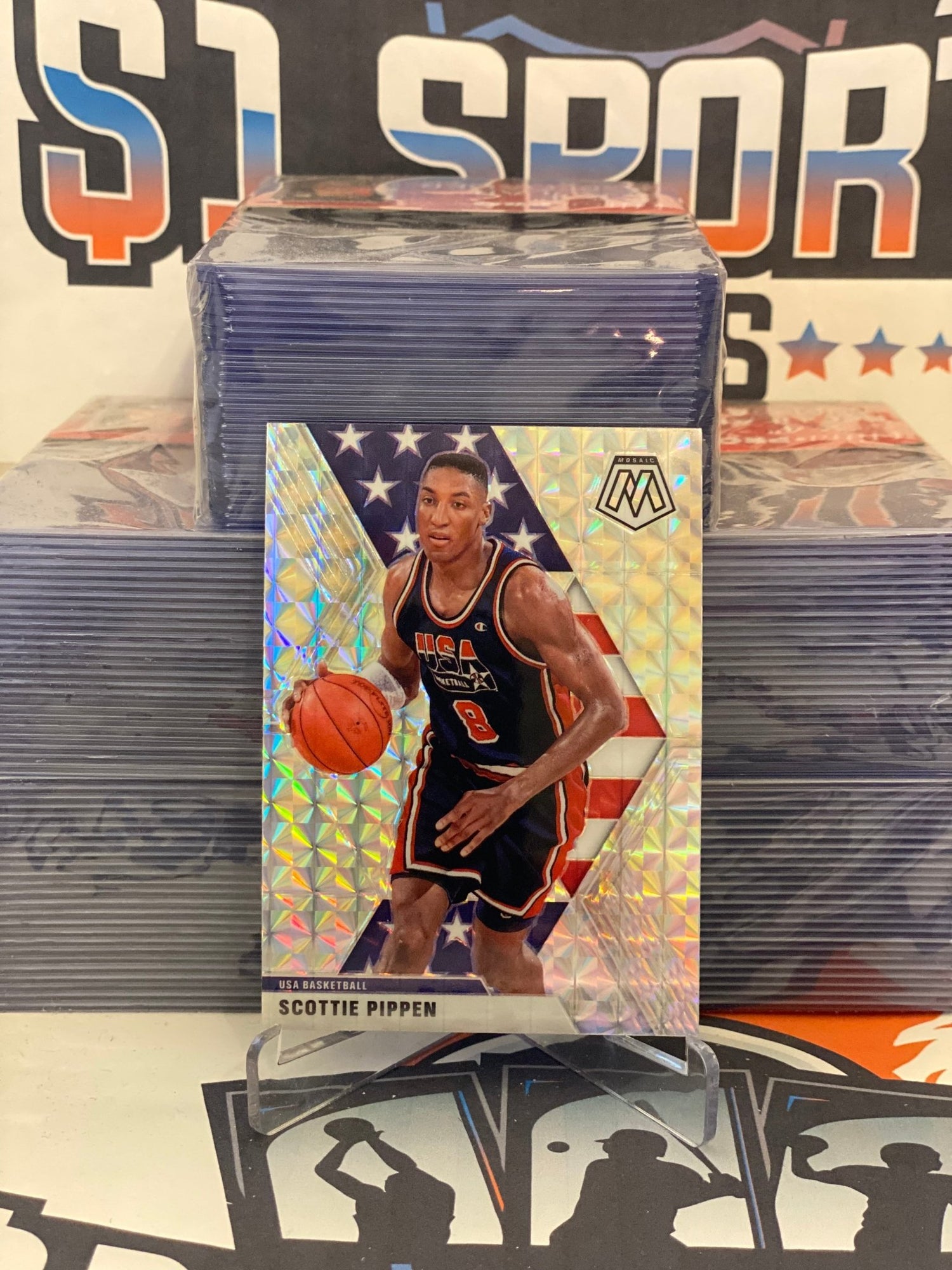 2019 Panini Mosaic (Mosaic Prizm, USAB) Scottie Pippen #256
