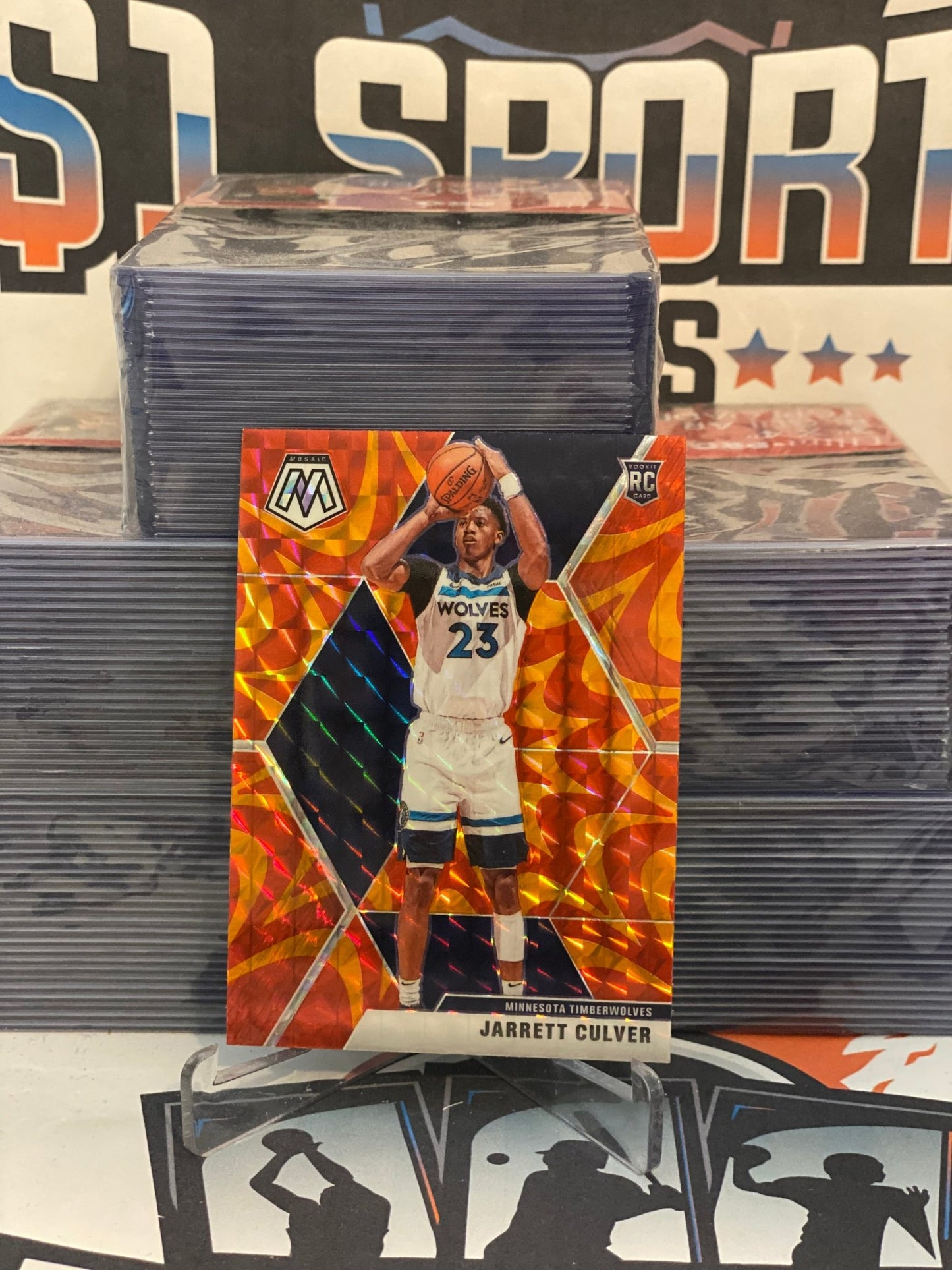 2019 Panini Mosaic (Orange Reactive Prizm) Jarrett Culver Rookie #201