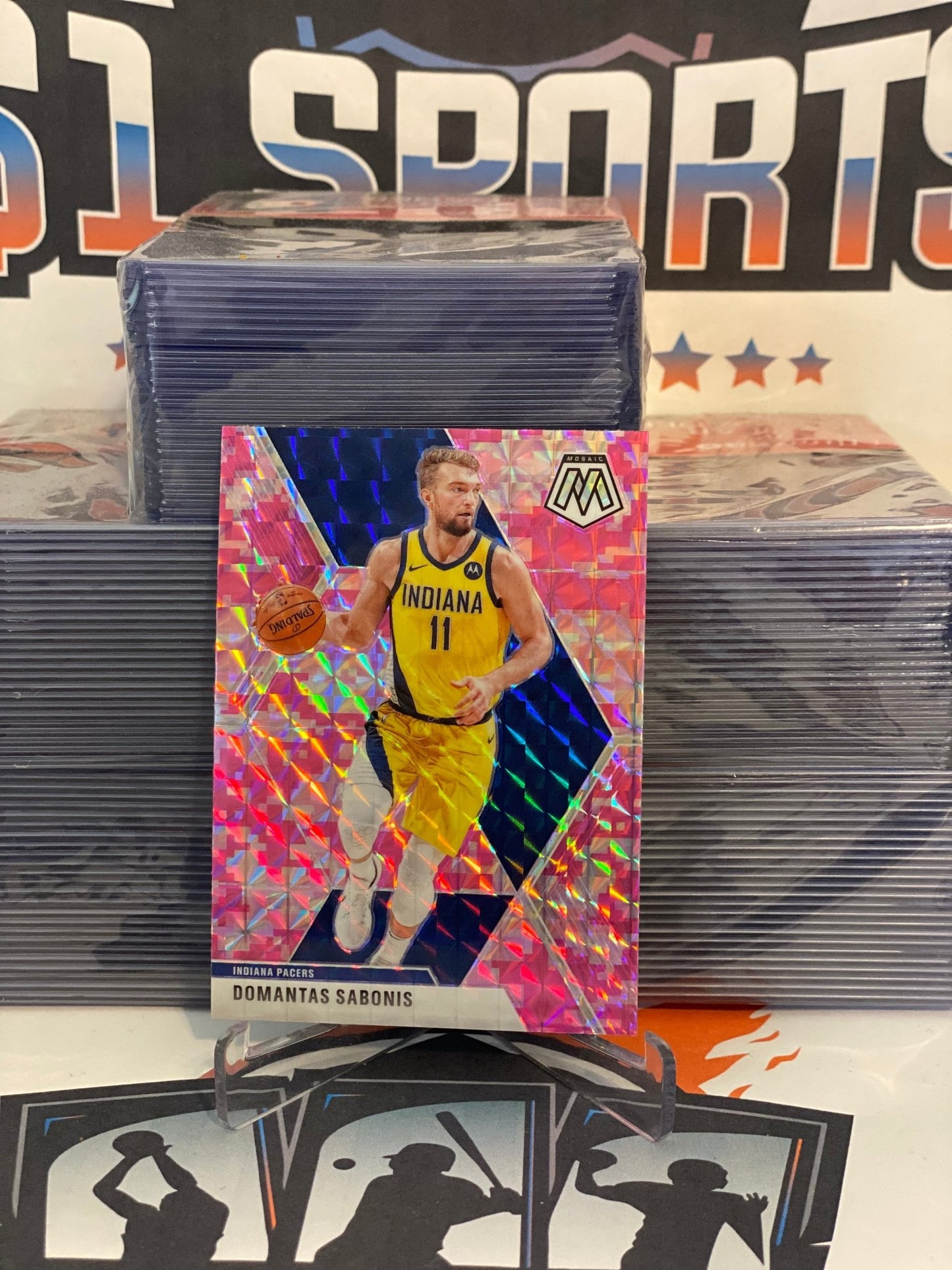 2019 Panini Mosaic (Pink Camo Prizm) Domantas Sabonis #155