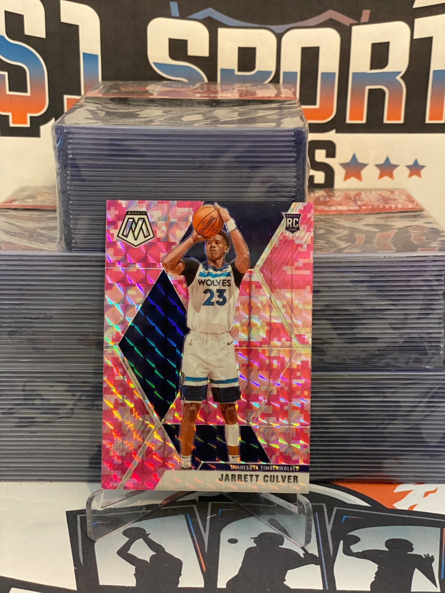 2019 Panini Mosaic (Pink Camo Prizm) Jarrett Culver Rookie #201