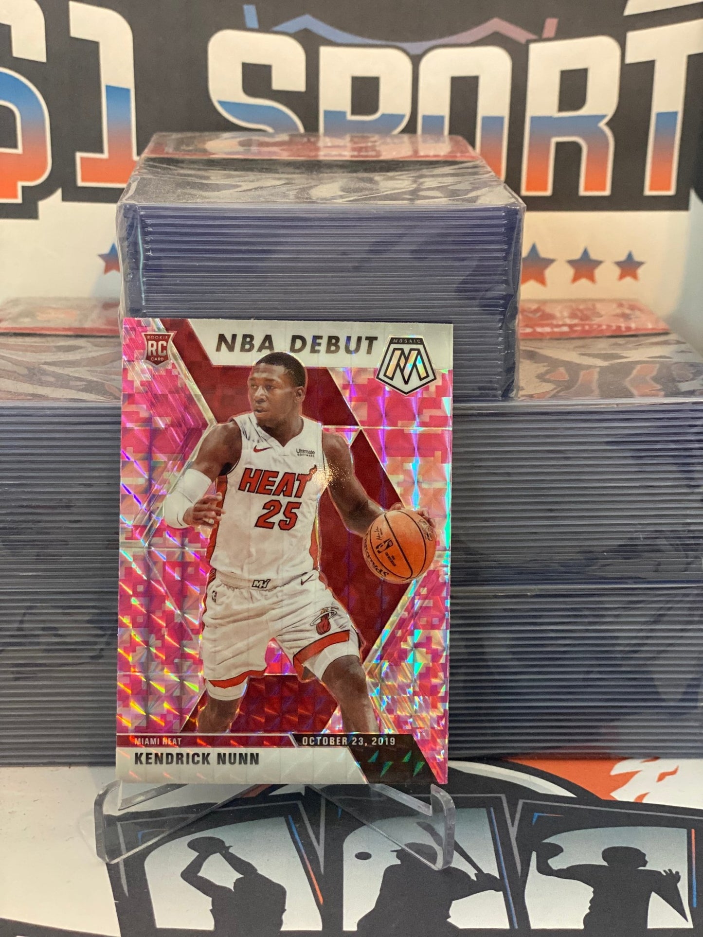 2019 Panini Mosaic (Pink Camo Prizm, NBA Debut) Kendrick Nunn Rookie #268