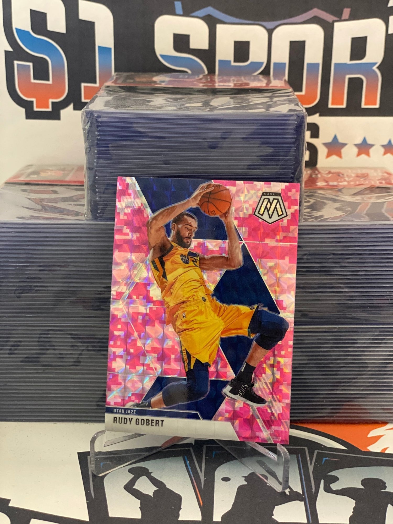 2019 Panini Mosaic (Pink Camo Prizm) Rudy Gobert #23