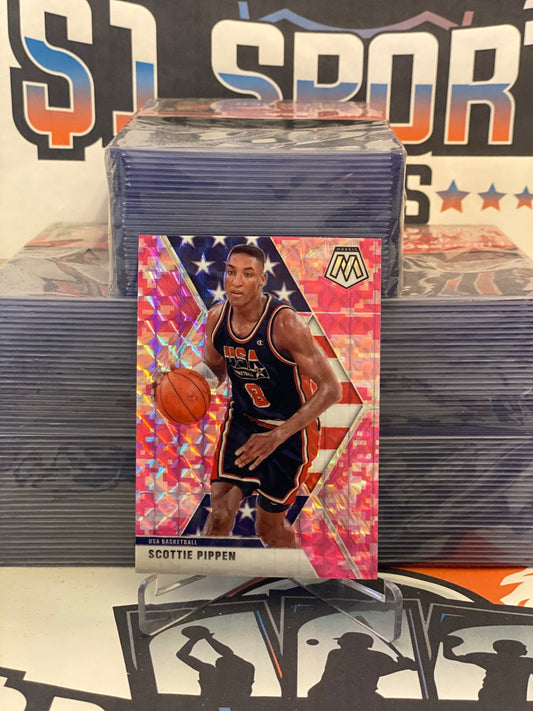 2019 Panini Mosaic (Pink Camo Prizm, USAB) Scottie Pippen #256
