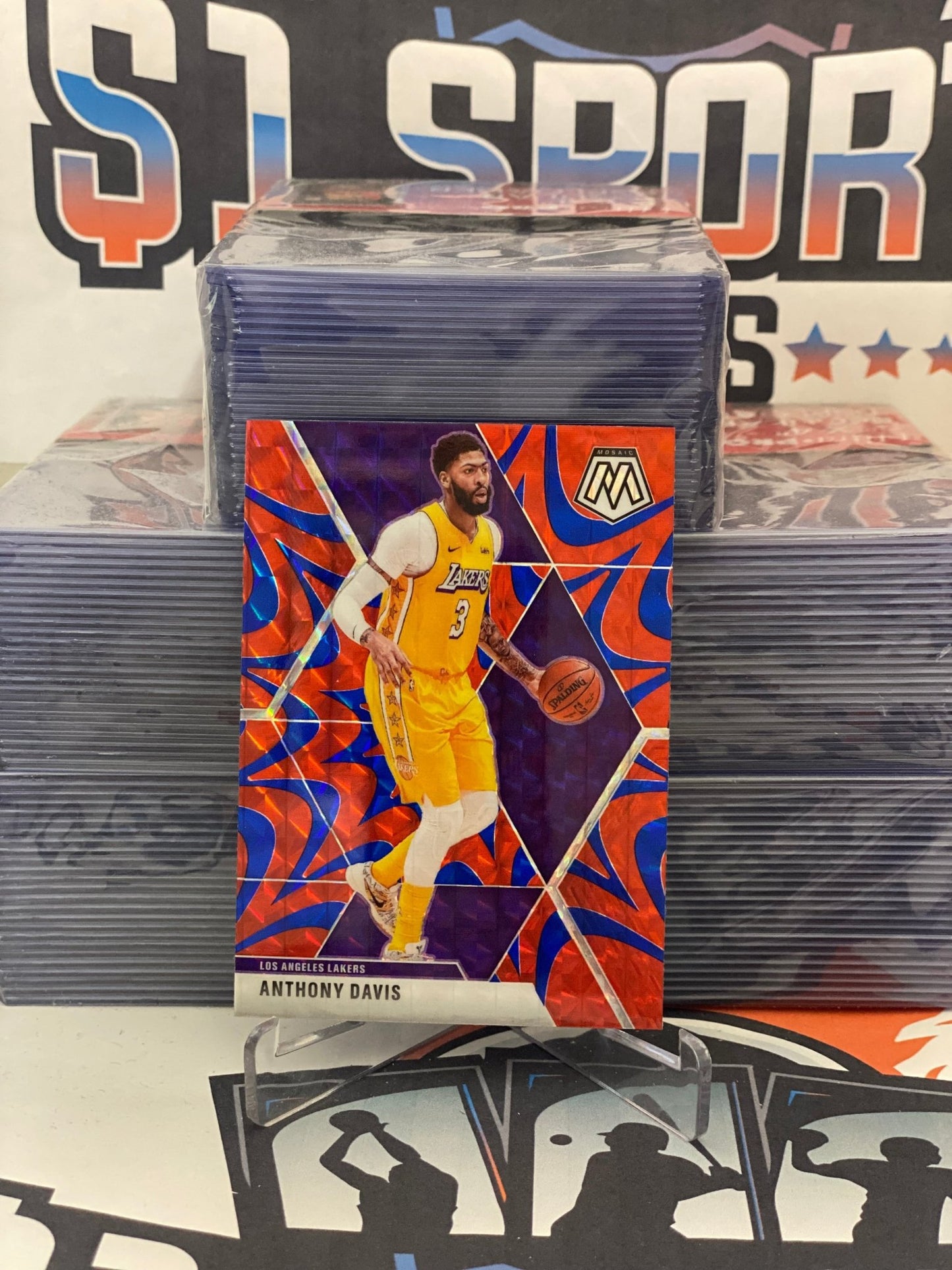 2019 Panini Mosaic (Red Reactive Prizm) Anthony Davis #18