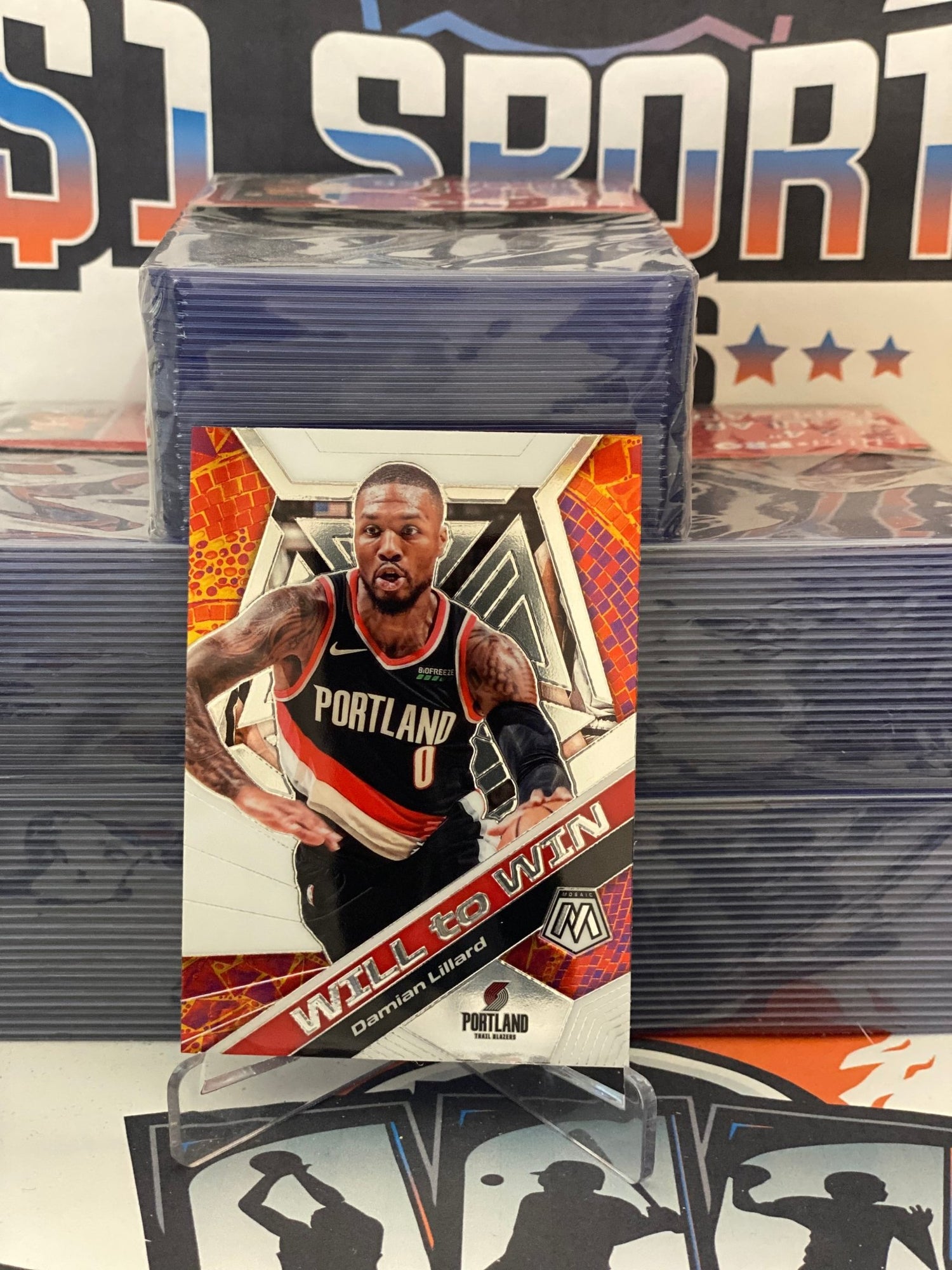 2019 Panini Mosaic (Will to Win) Damian Lillard #19