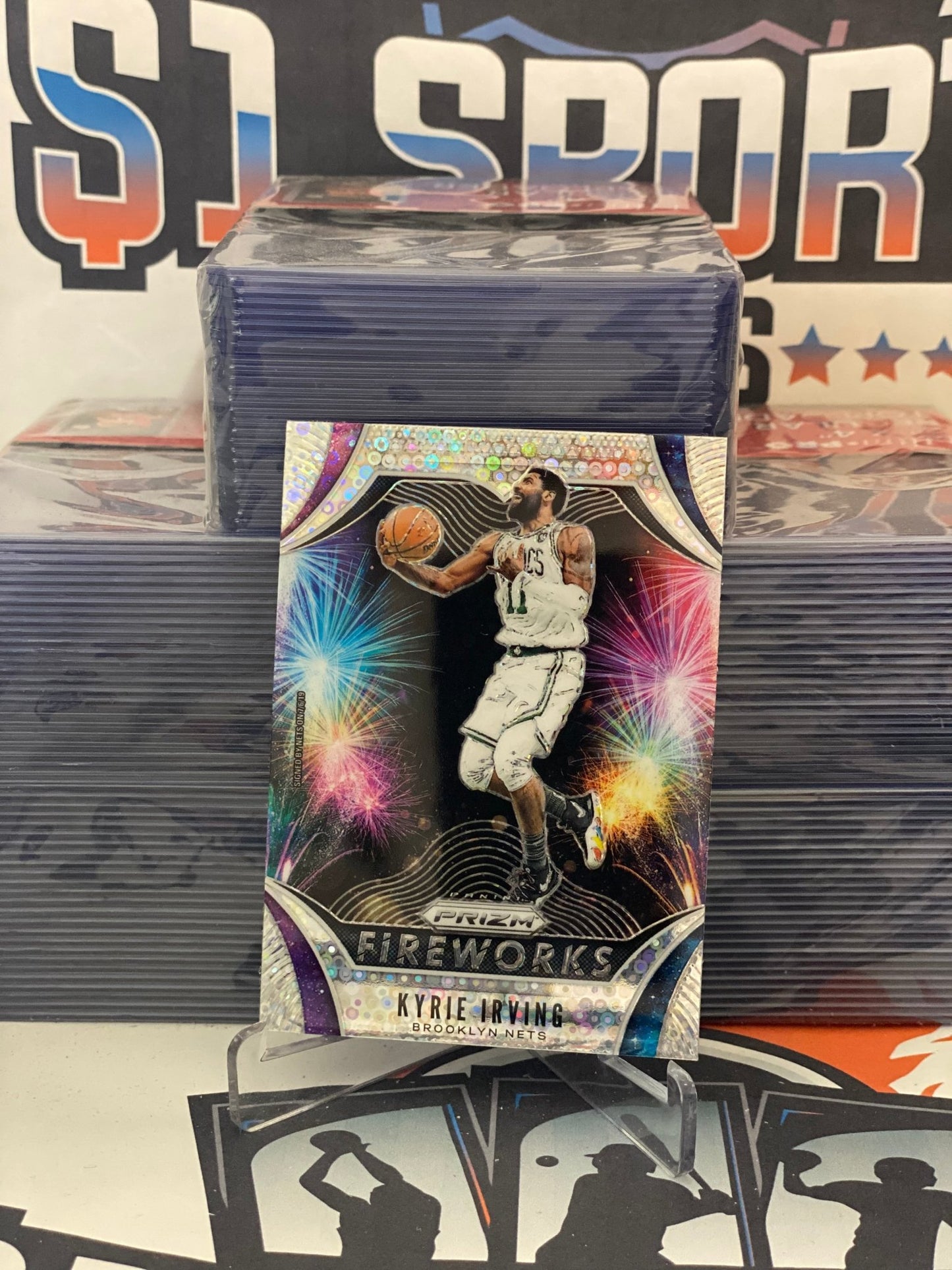 2019 Panini Prizm (Fast Break Prizm, Fireworks) Kyrie Irving #9