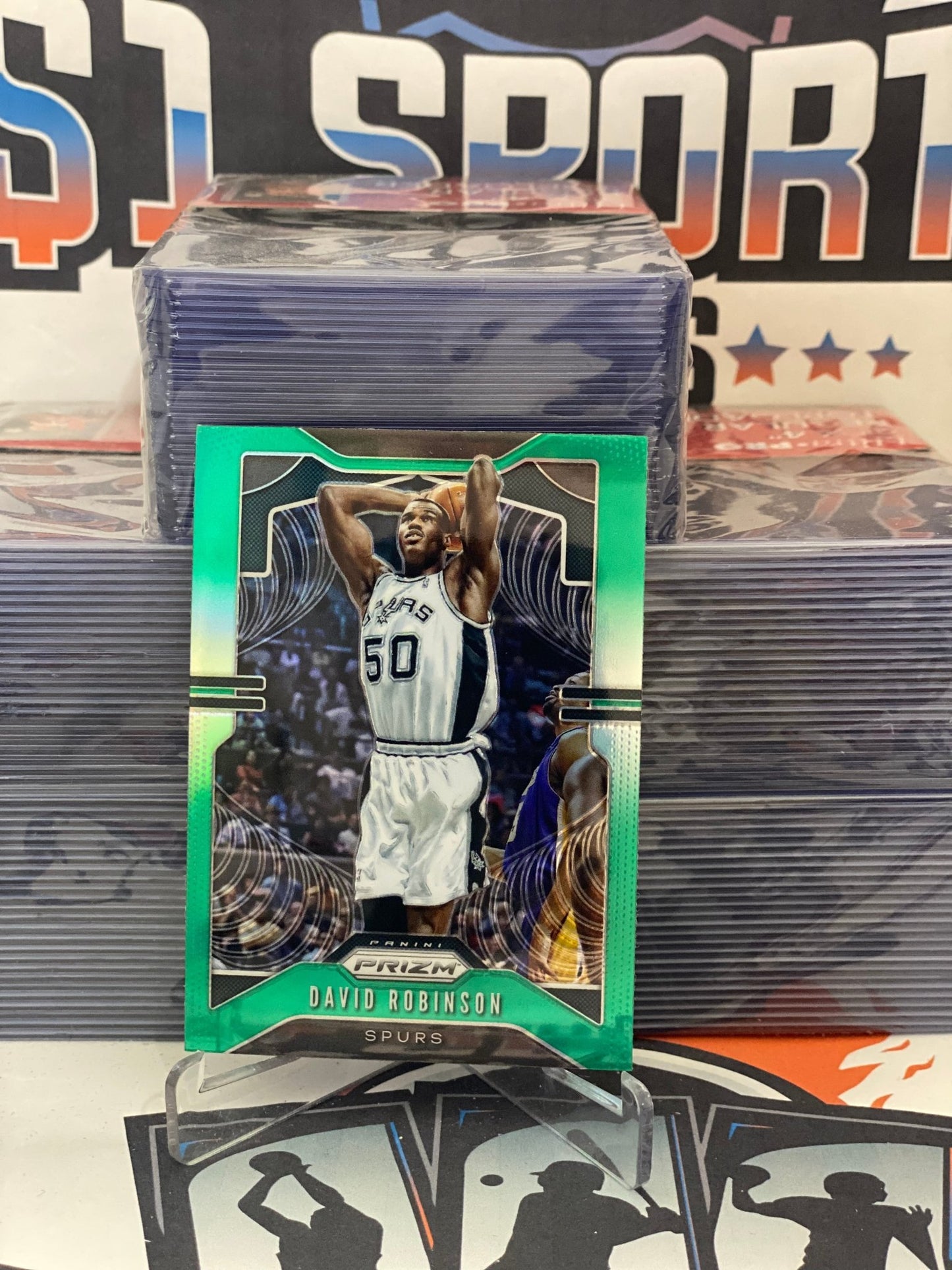 2019 Panini Prizm (Green Prizm) David Robinson #9