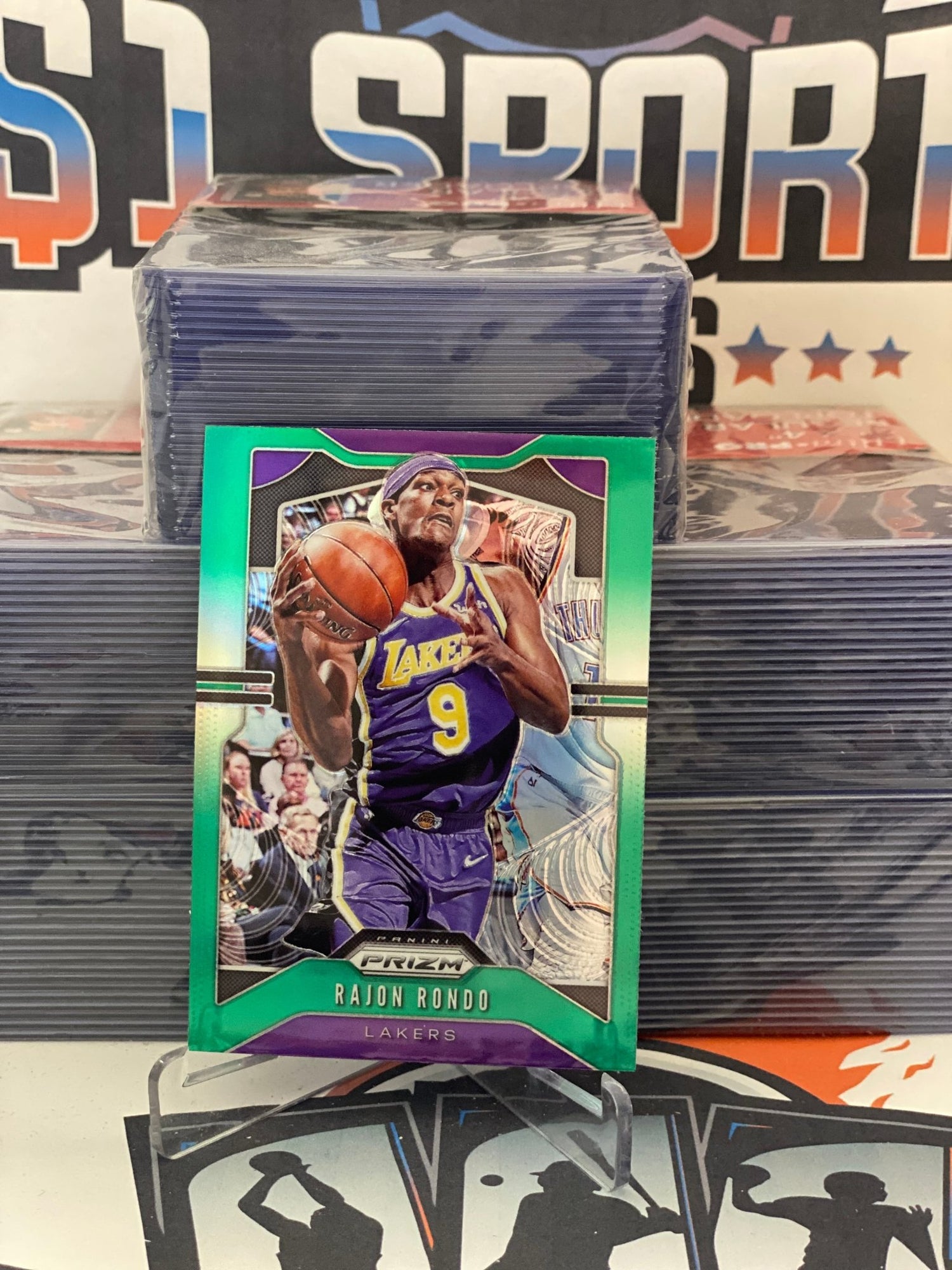 2019 Panini Prizm (Green Prizm) Rajon Rondo #223