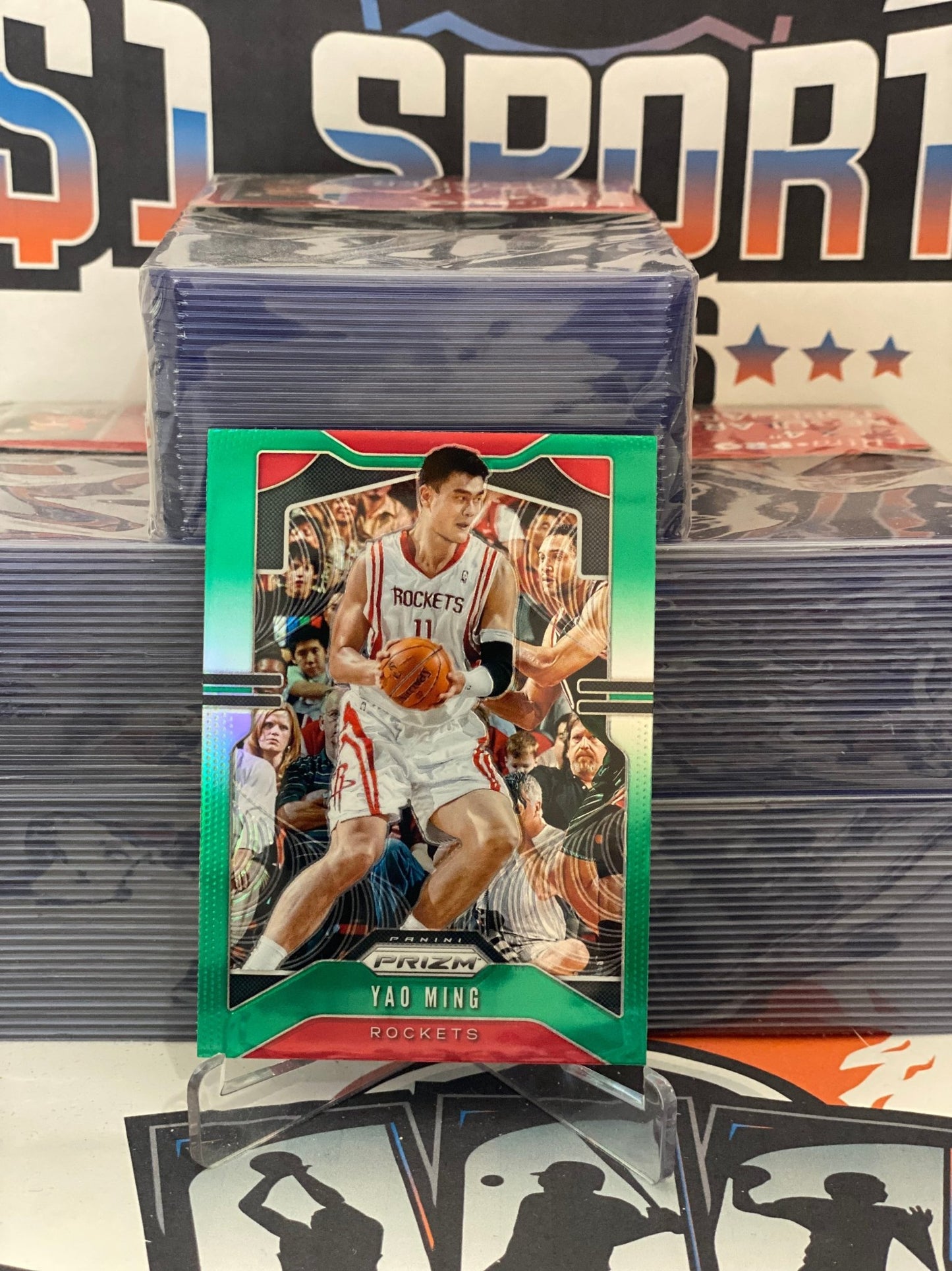 2019 Panini Prizm (Green Prizm) Yao Ming #7