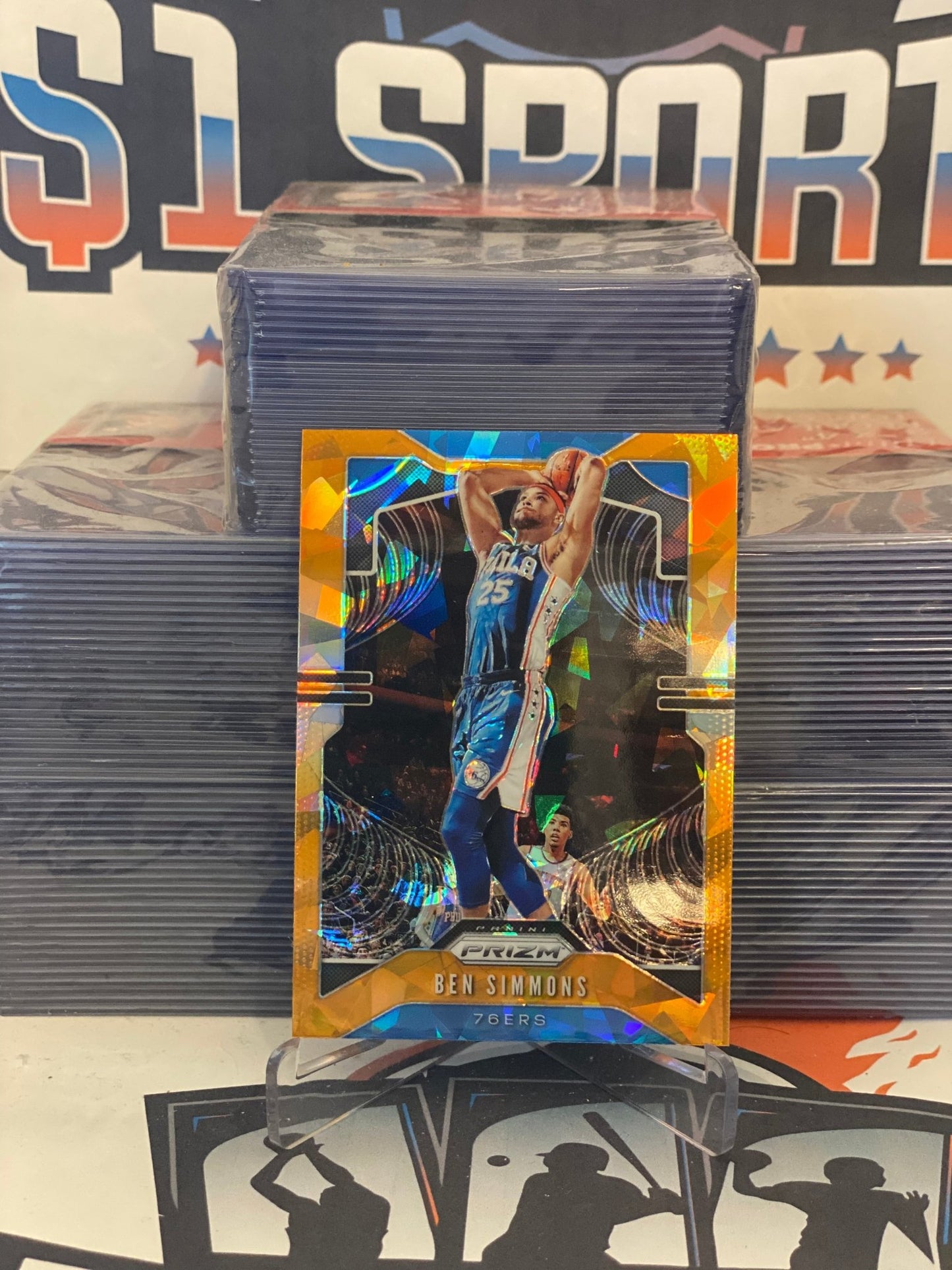 2019 Panini Prizm (Orange Ice Prizm) Ben Simmons #198