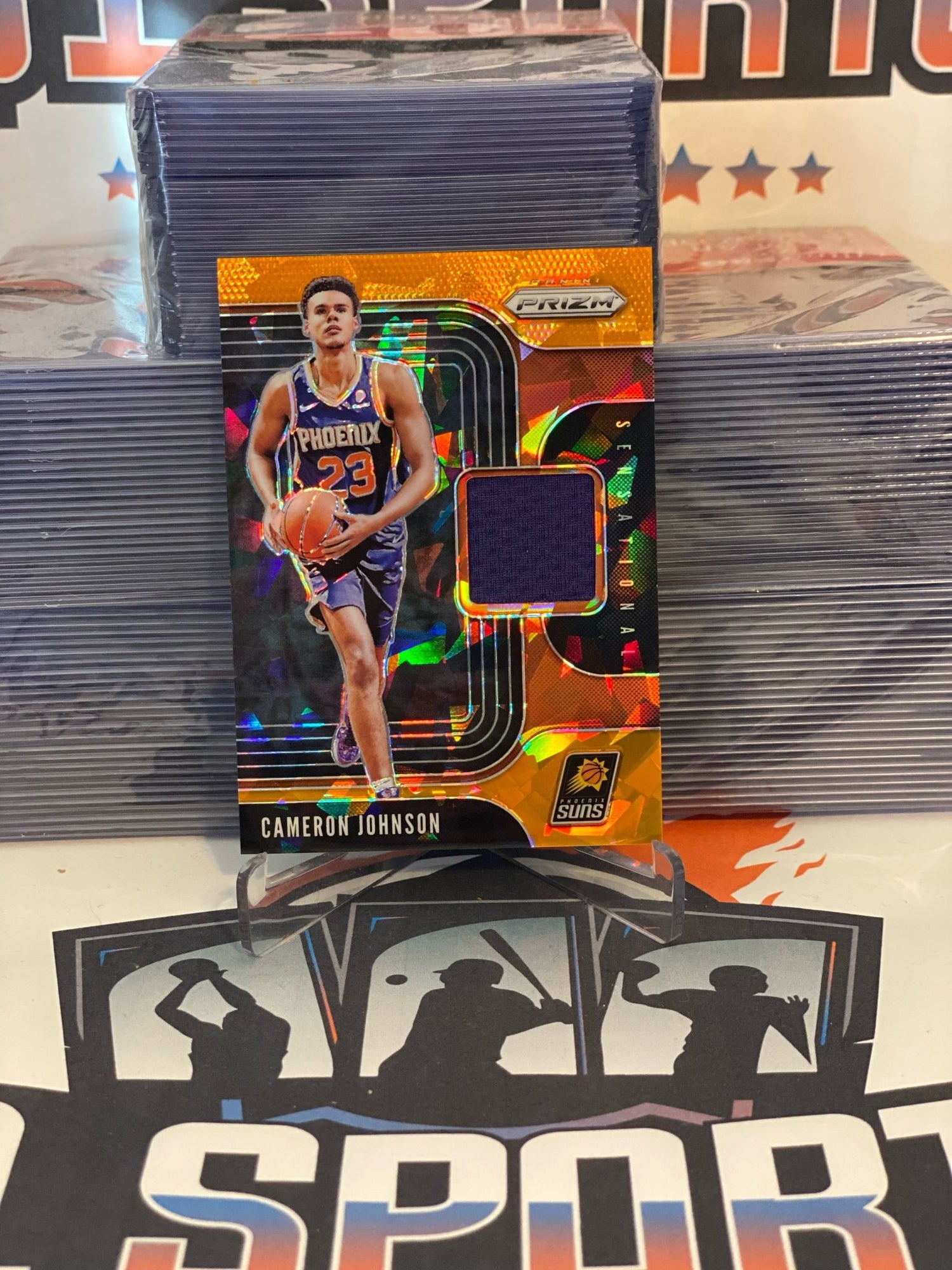 2019 Panini Prizm (Orange Ice Prizm, Sensational Swatches Relic) Cameron Johnson Rookie #SS-CMJ