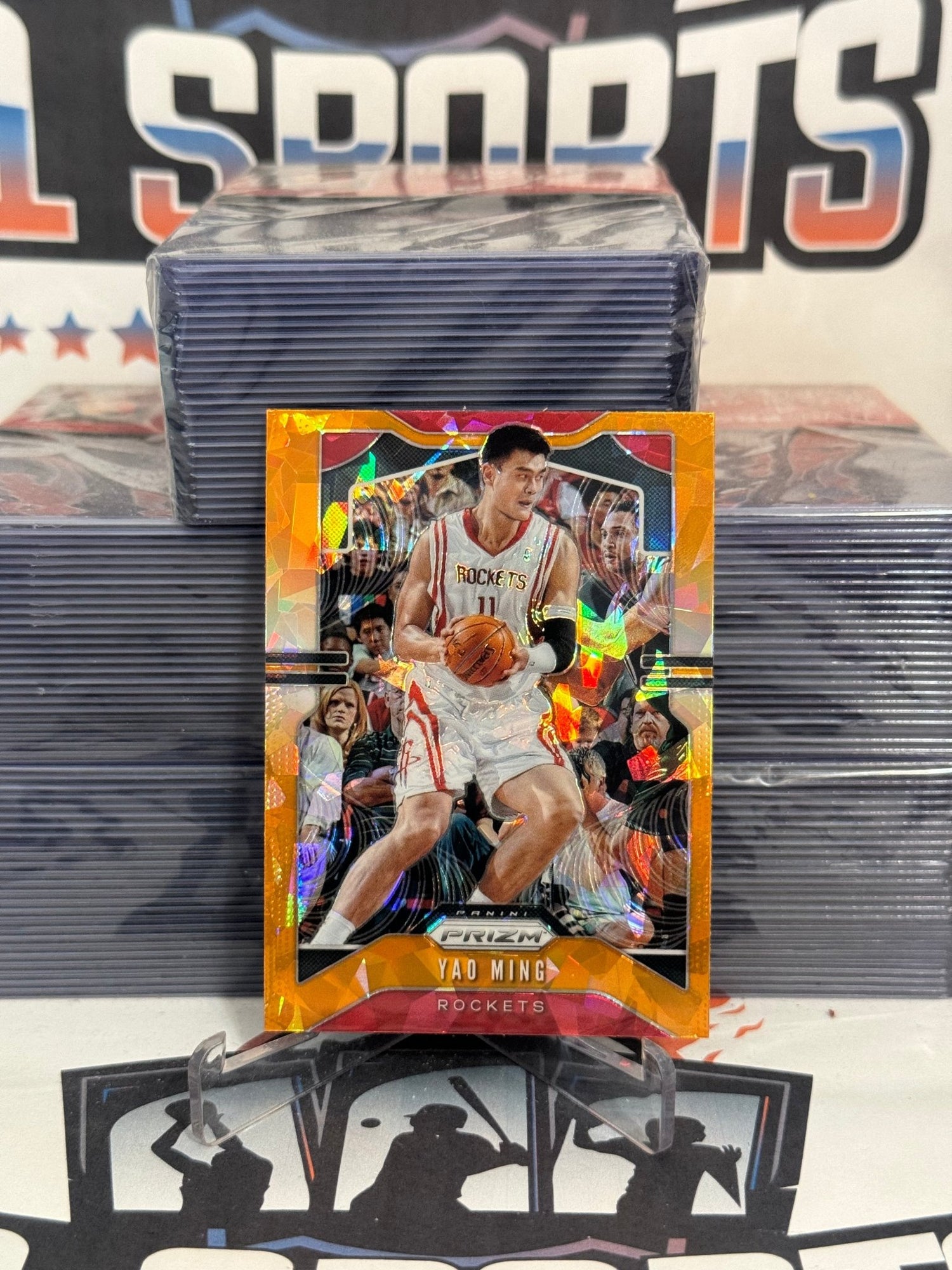 2019 Panini Prizm (Orange Ice Prizm) Yao Ming #7