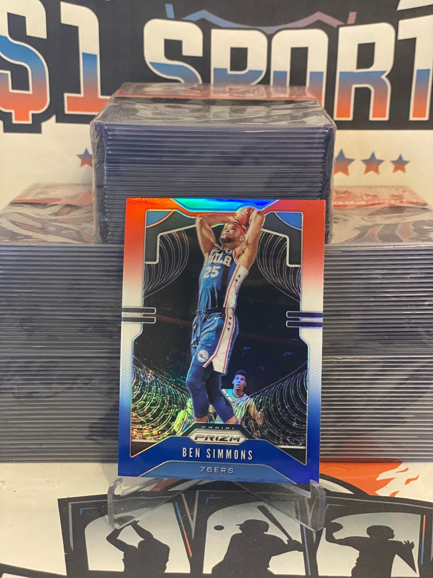 2019 Panini Prizm (Red White Blue Prizm) Ben Simmons #198