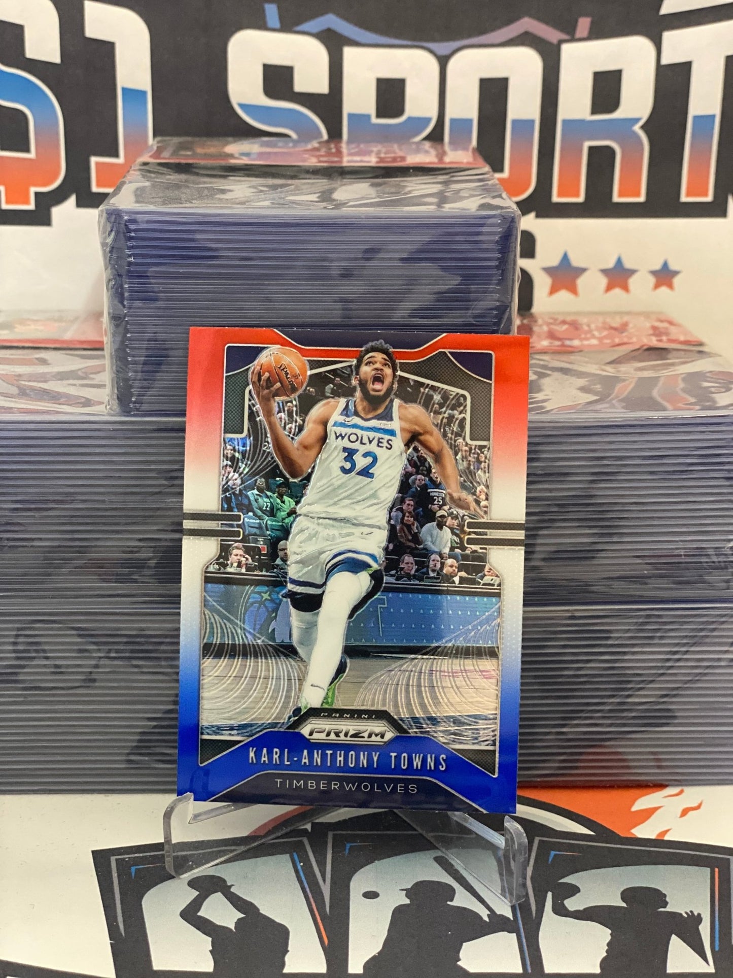 2019 Panini Prizm (Red White Blue Prizm) Karl-Anthony Towns #161