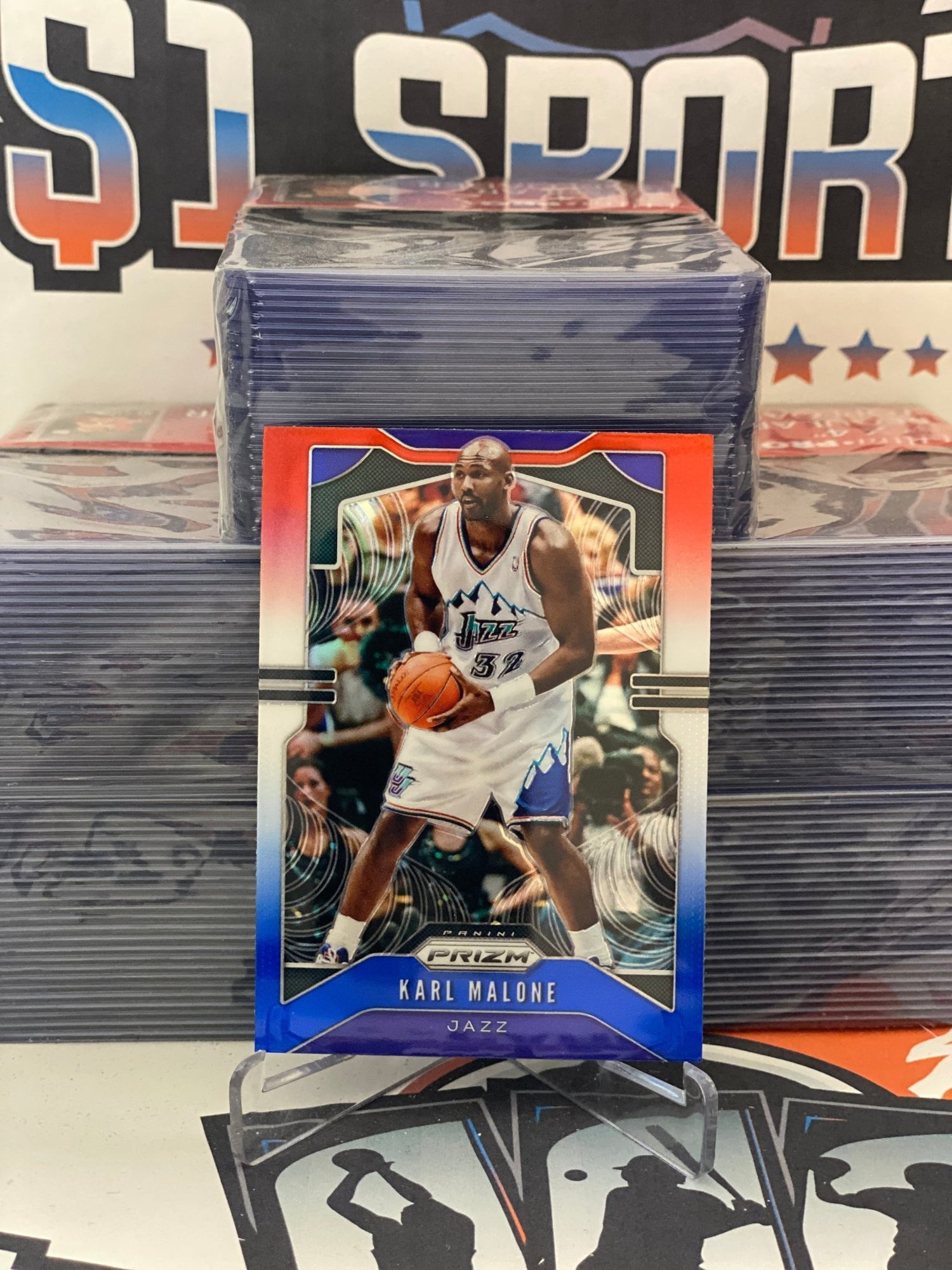 2019 Panini Prizm (Red White Blue Prizm) Karl Malone #19