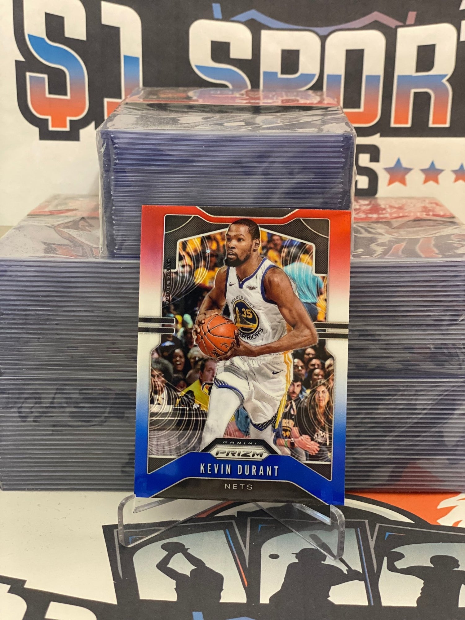 2019 Panini Prizm (Red White Blue Prizm) Kevin Durant #210