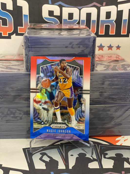 2019 Panini Prizm (Red White Blue Prizm) Magic Johnson #25