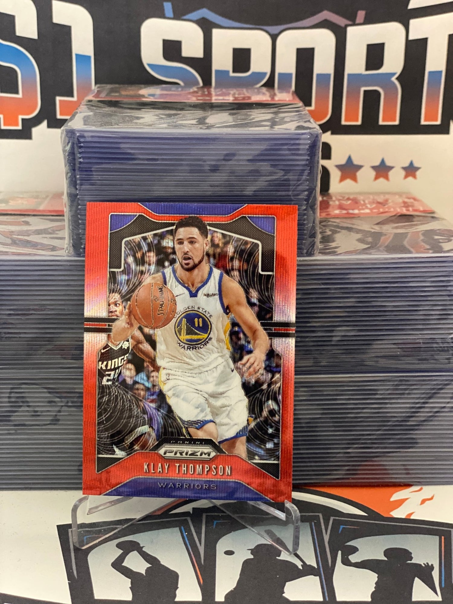 2019 Panini Prizm (Ruby Wave Prizm) Klay Thompson #209