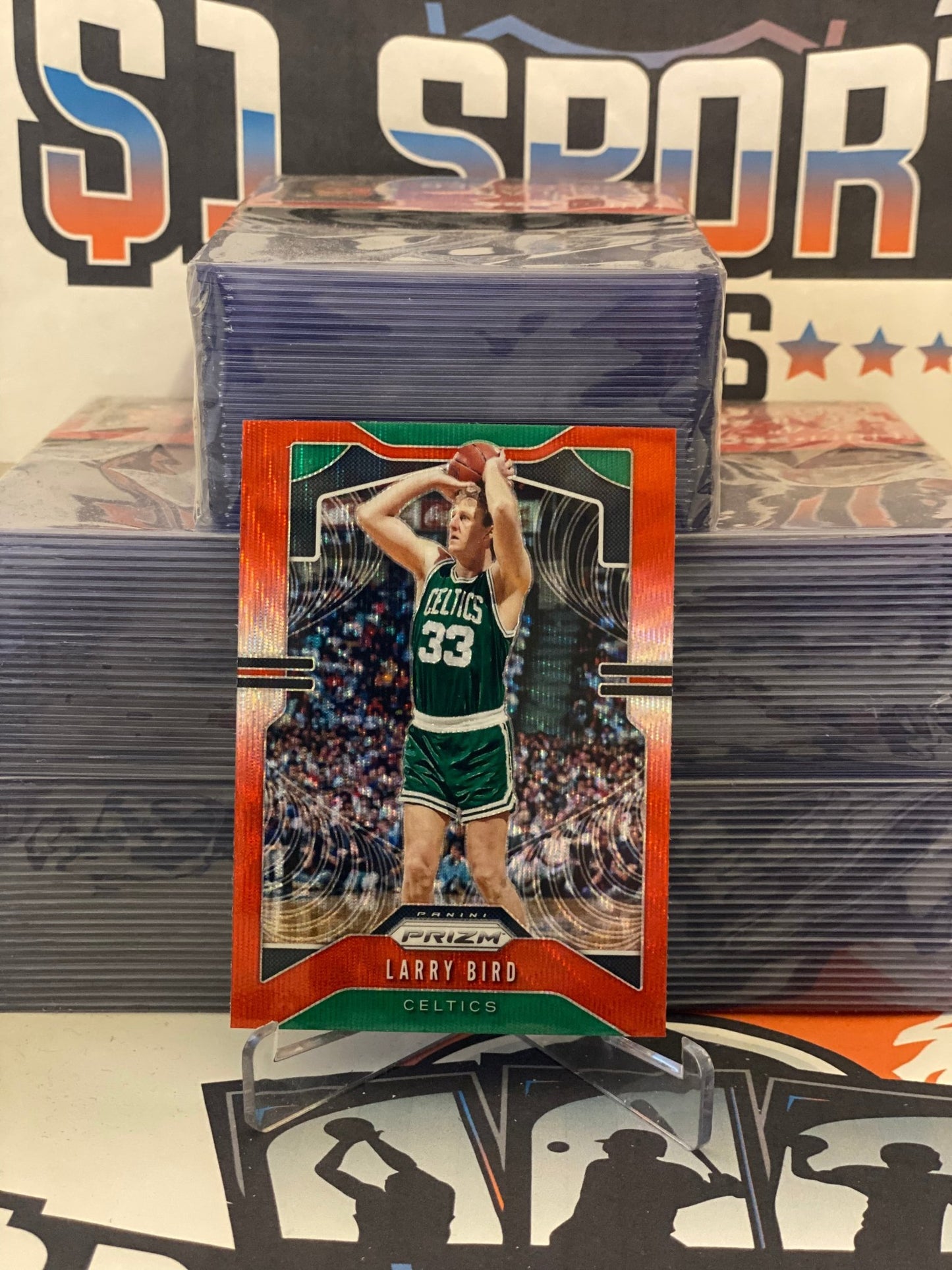 2019 Panini Prizm (Ruby Wave Prizm) Larry Bird #16