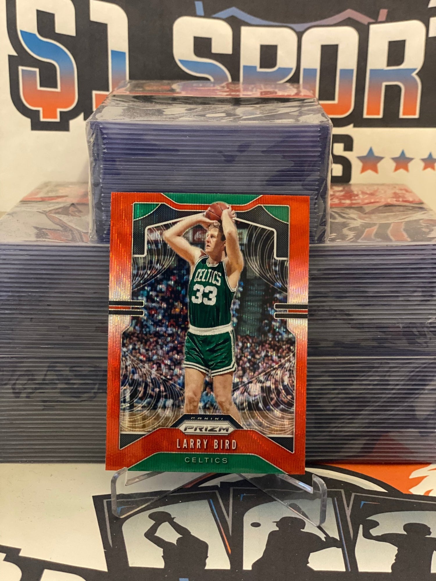 2019 Panini Prizm (Ruby Wave Prizm) Larry Bird #16
