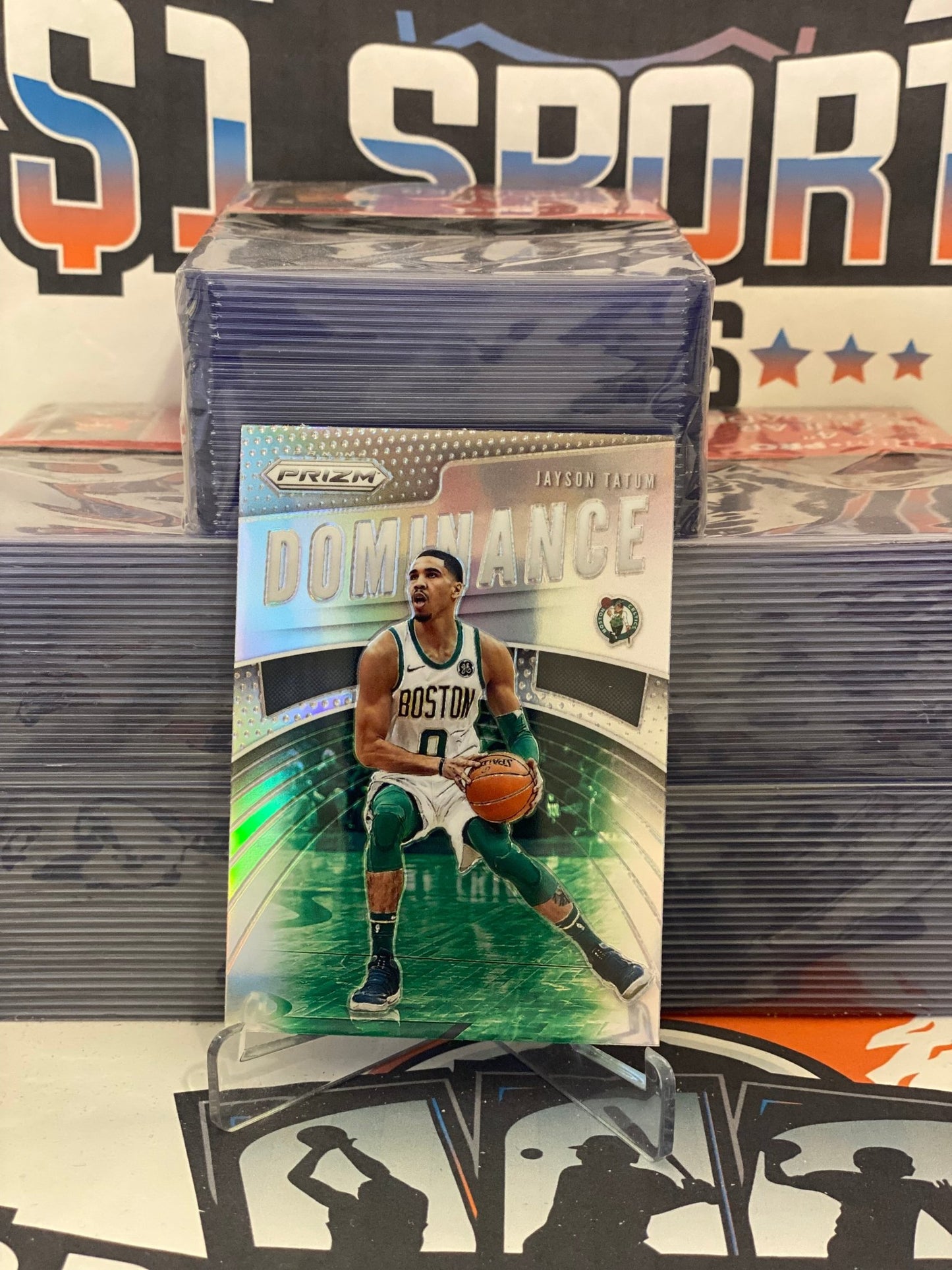 2019 Panini Prizm (Silver Prizm, Dominance) Jayson Tatum #13