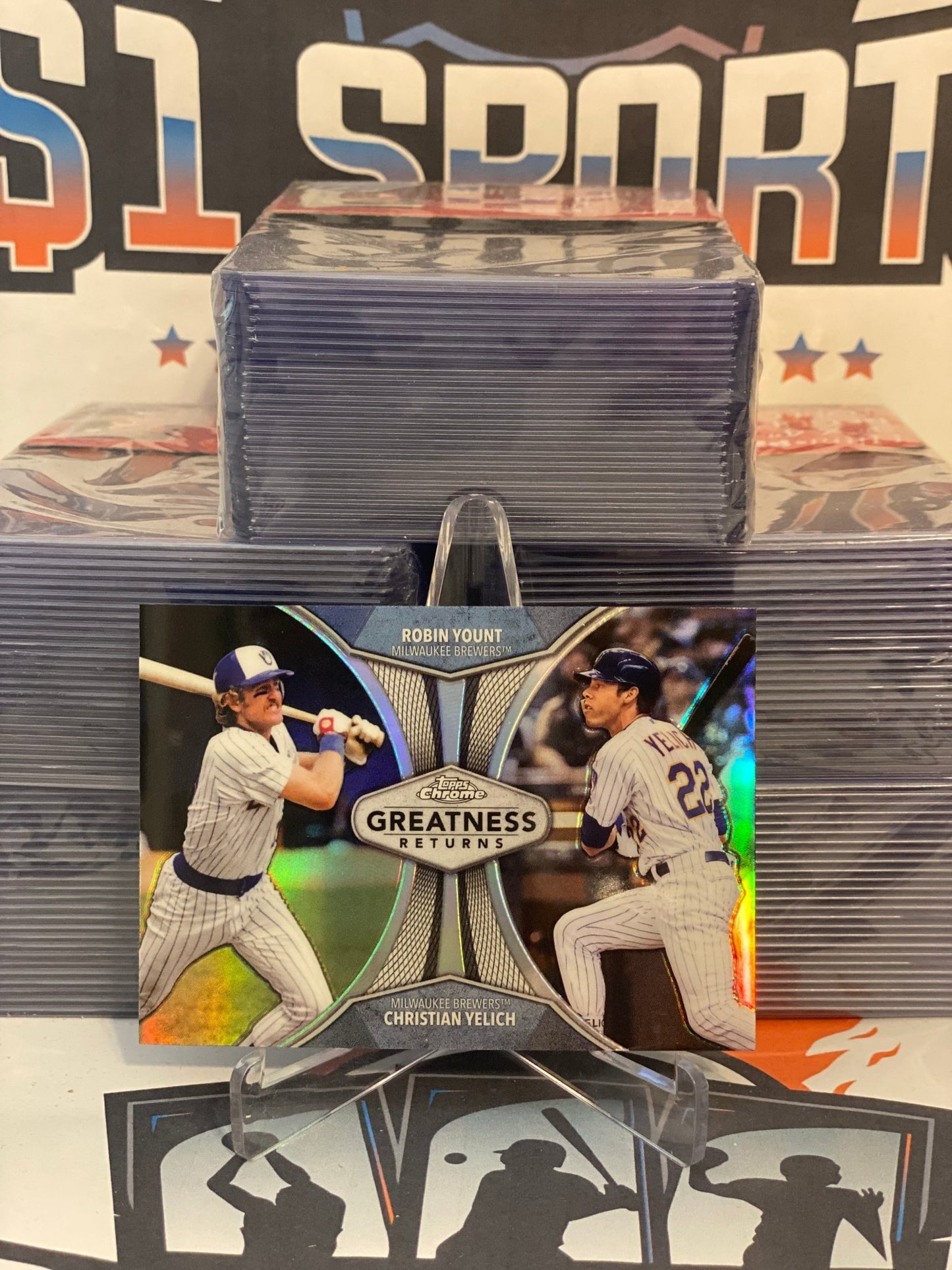 2019 Topps Chrome (Greatness Returns) Robin Yount & Christian Yelich #GRE-9