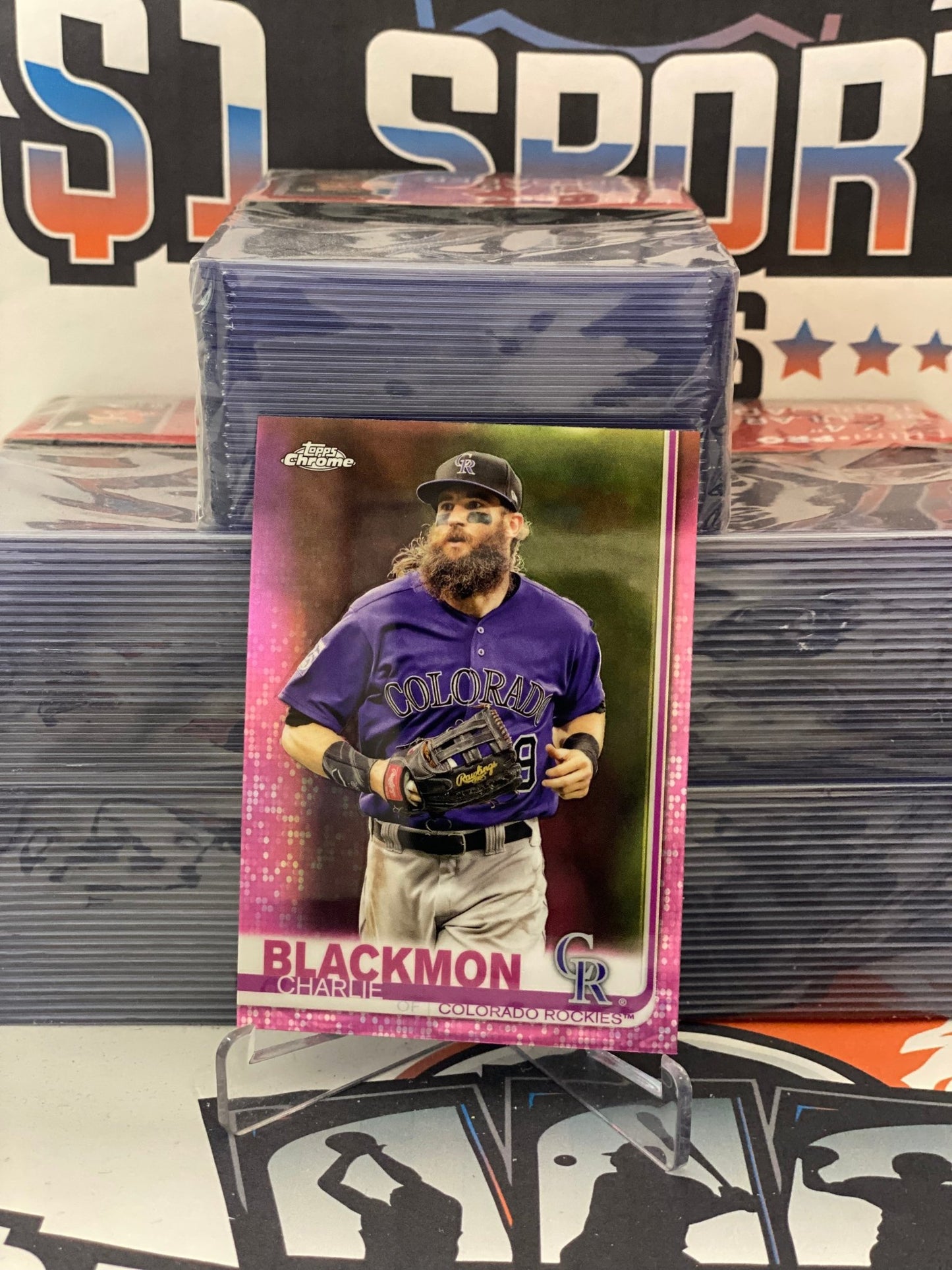 2019 Topps Chrome (Pink Refractor) Charlie Blackmon #160