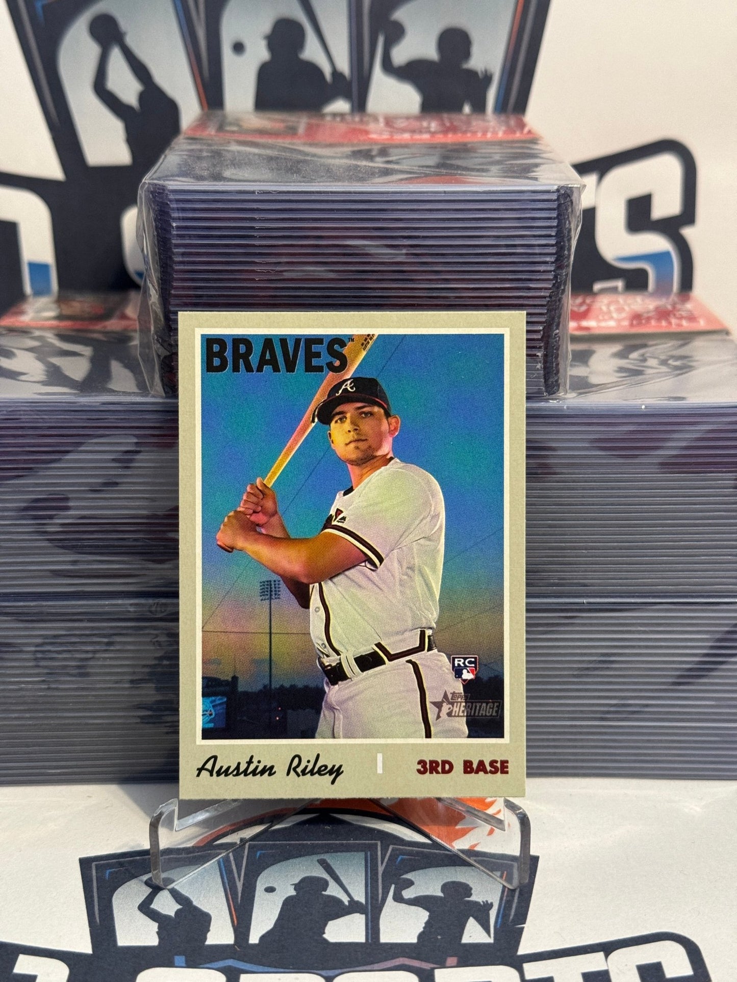 2019 Topps Heritage Austin Riley Rookie #614
