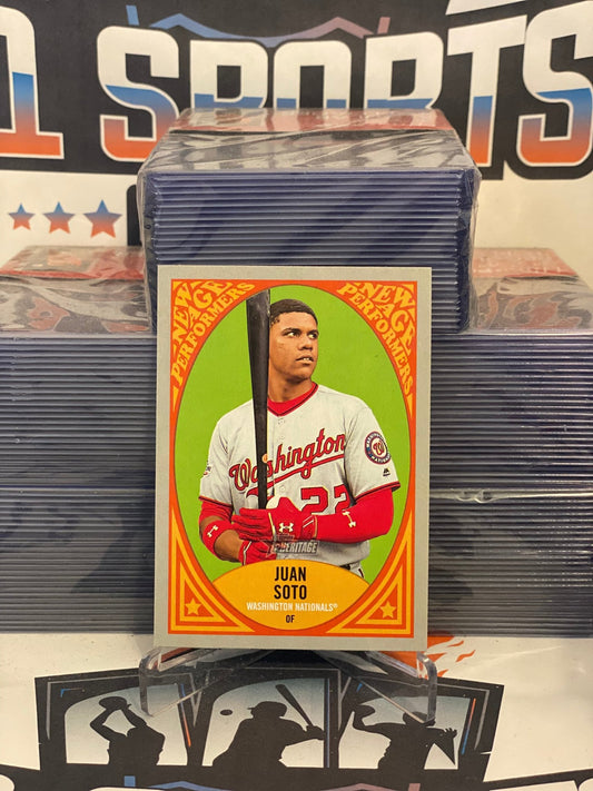 Juan Soto Autographed 2019 Topps Heritage New Age Performers Card
