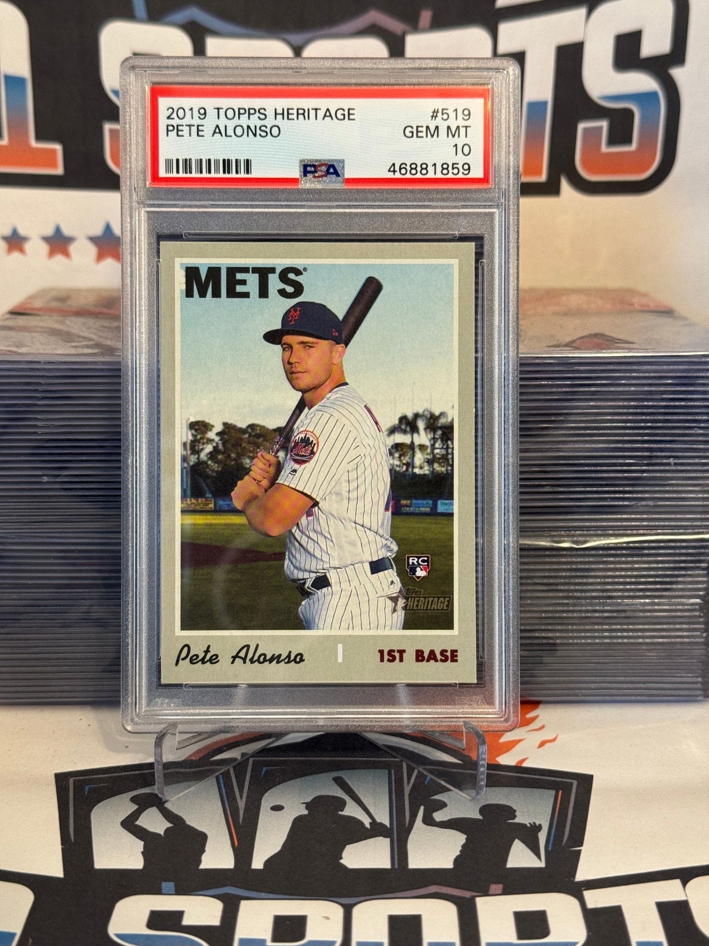 2019 Topps Heritage Pete Alonso Rookie #519 - PSA 10