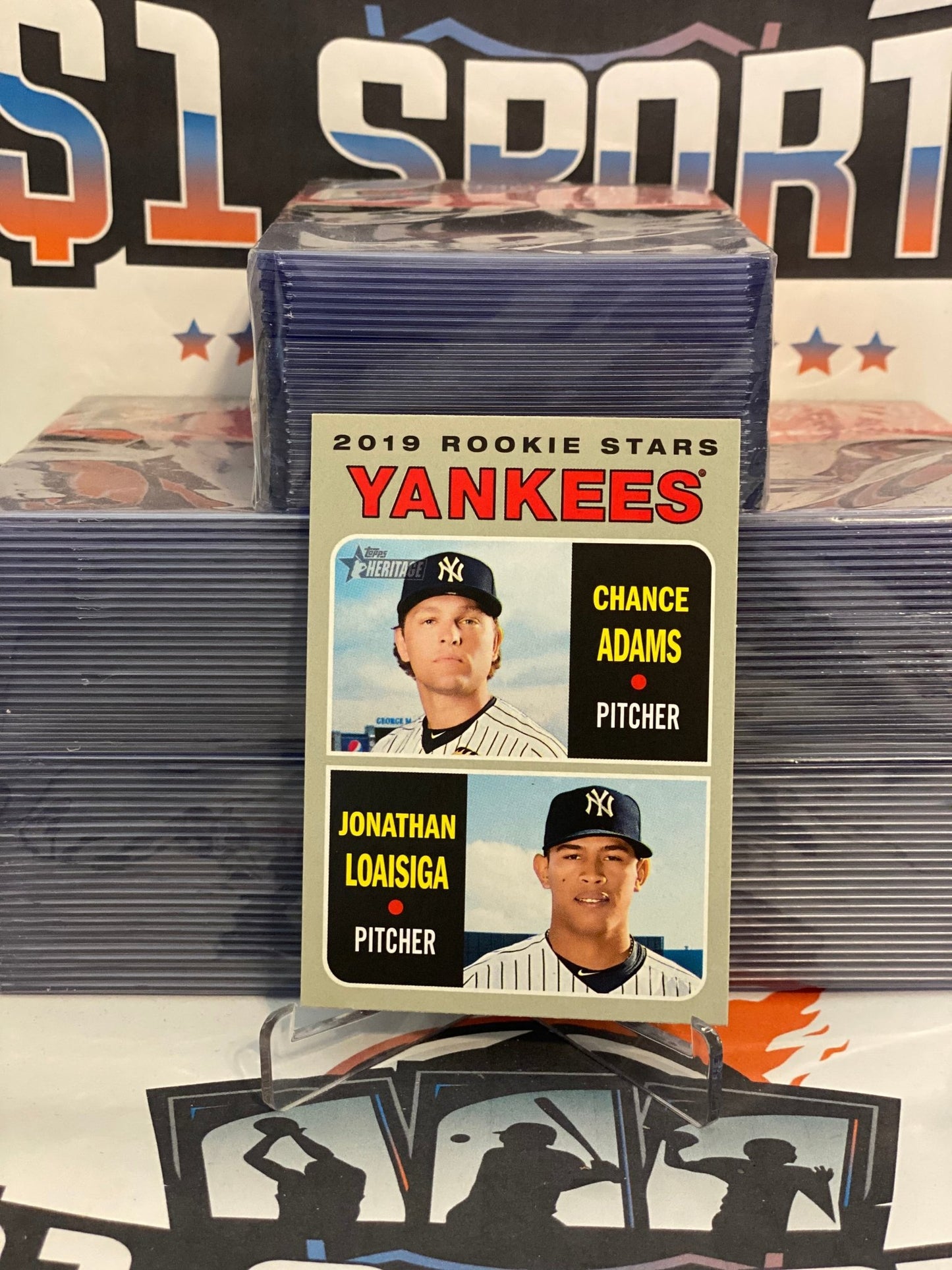 2019 Topps Heritage (Rookie Stars) Chance Adams & Jonathan Loaisiga #189