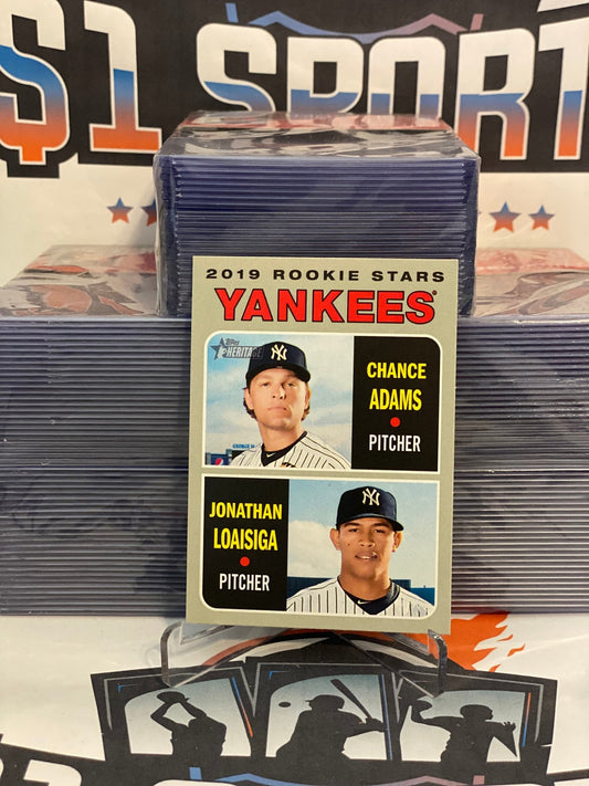 2019 Topps Heritage (Rookie Stars) Chance Adams & Jonathan Loaisiga #189
