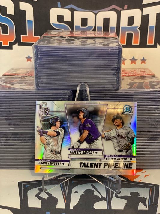 2020 Bowman Chrome (Colorado Rockies Talent Pipeline) Roberto Ramos, Colton Welker, Grant Lavigne #TP-COL