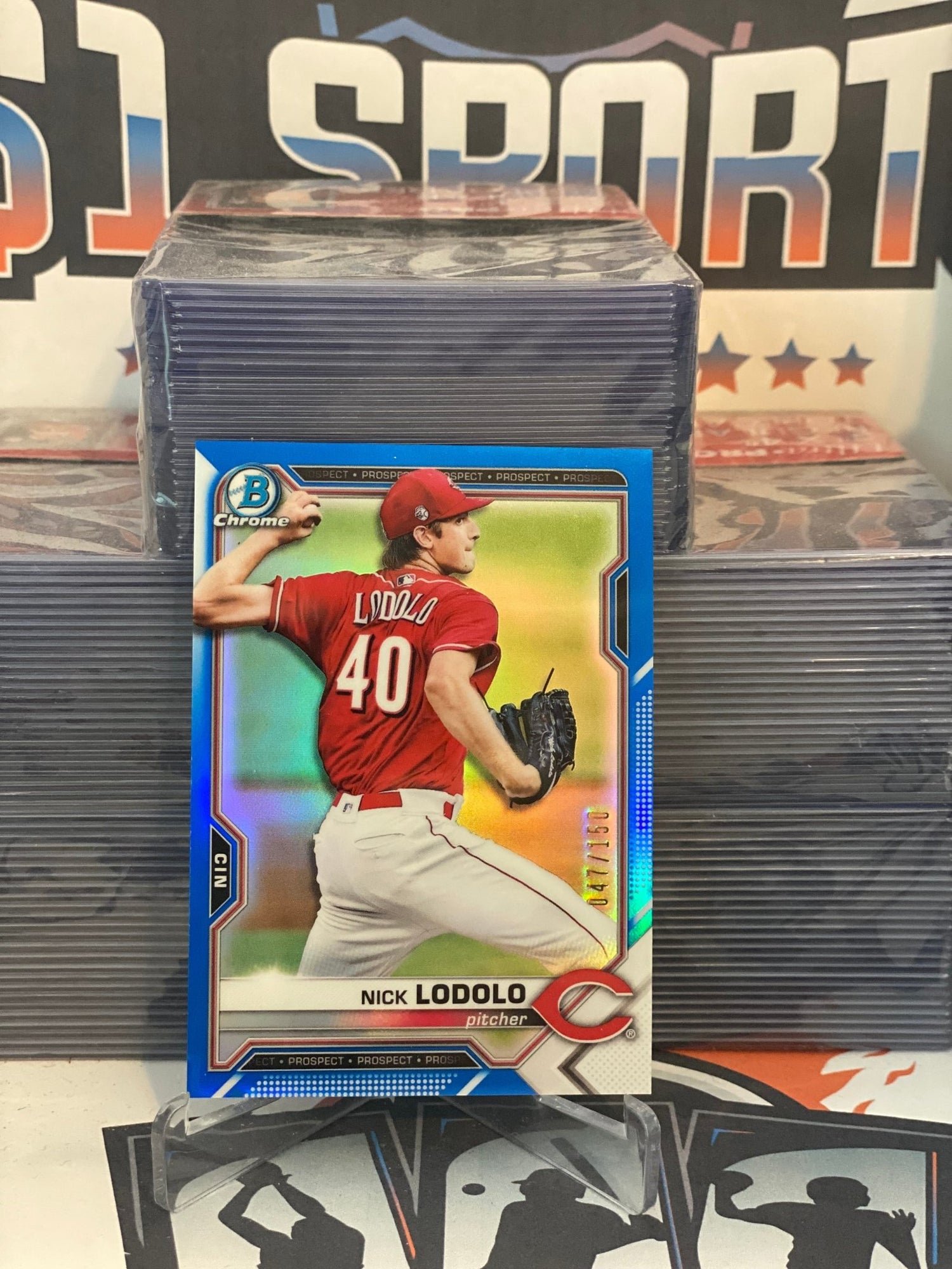 2020 Bowman Chrome Prospects (Blue Refractor 047/150) Nick Lodolo #BCP-178