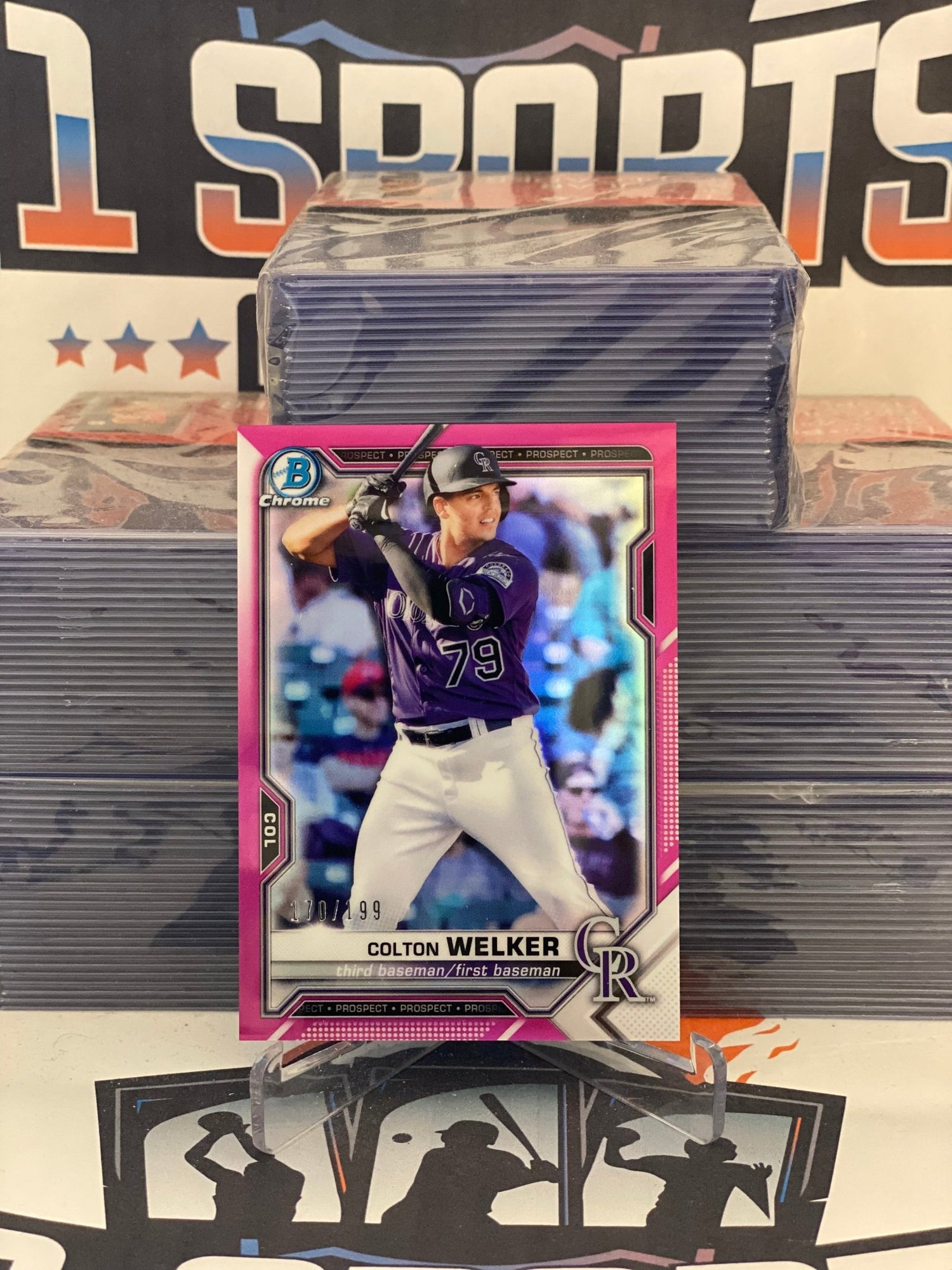 2020 Bowman Chrome Prospects (Fuscia Refractor 170/199) Colton Welker #BCP-15