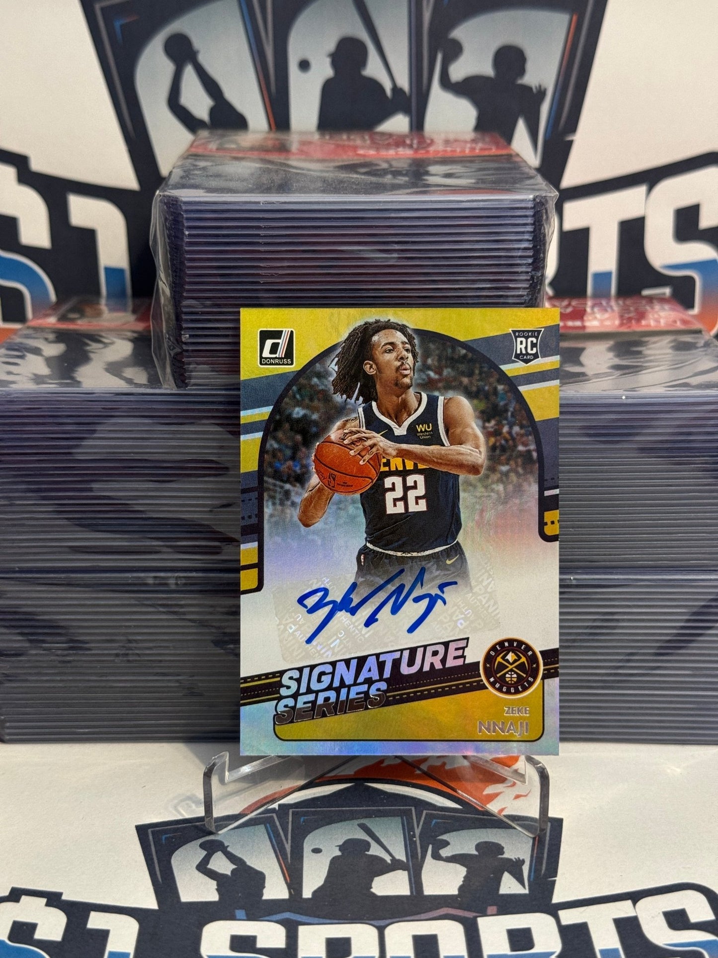 2020 Donruss (Foil, Signature Series) Zeke Nnaji Rookie #SG-ZHN