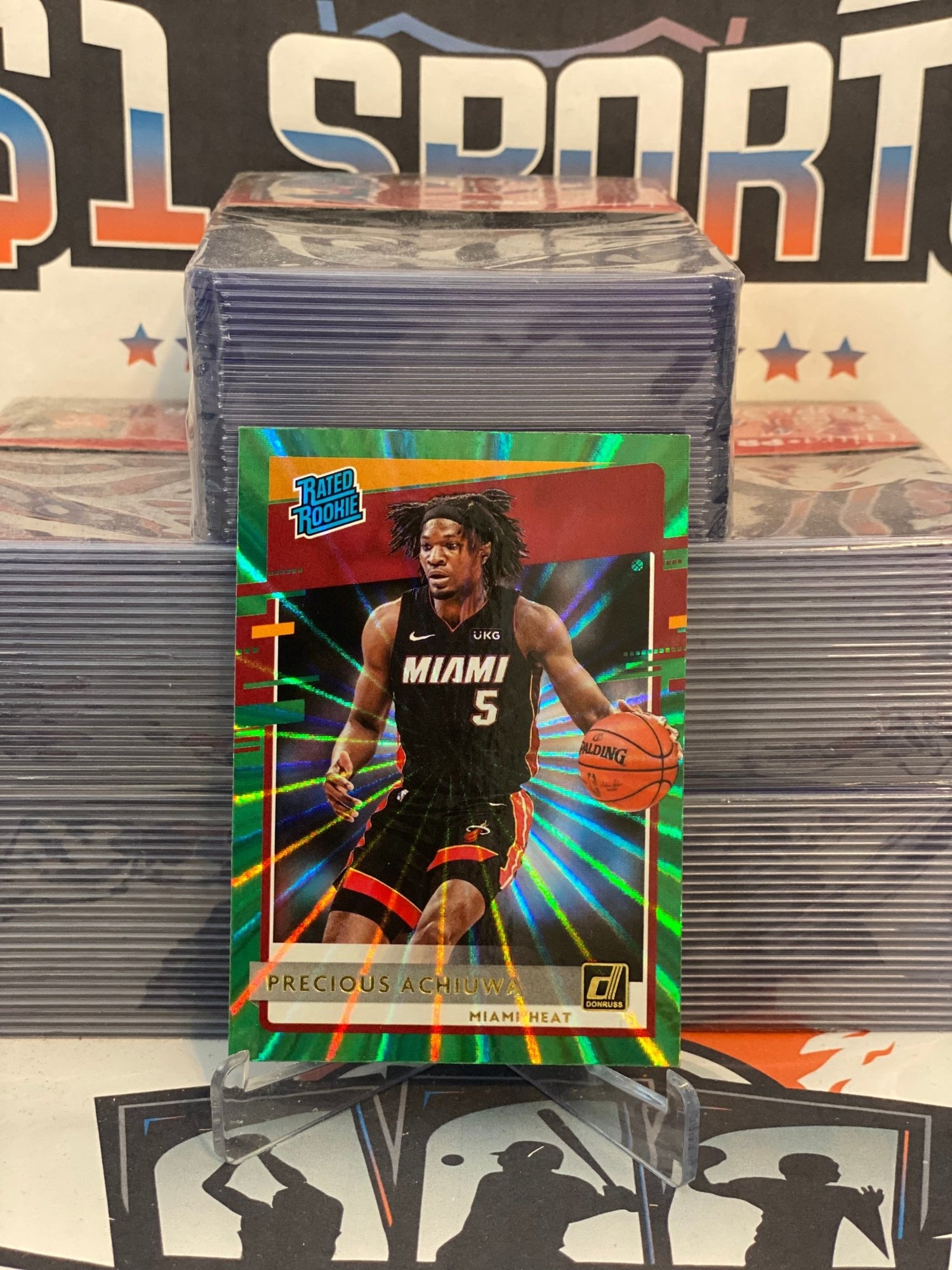 2020 Donruss (Green Lazer Prizm, Rated Rookie) Precious Achiuwa #235